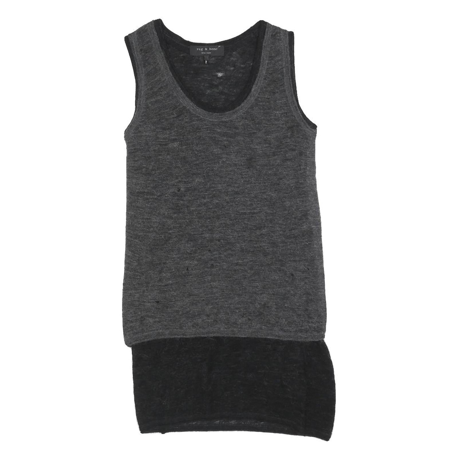 RAG & BONE Womens Grey & Black Wool Blend Tank Dress Sleeveless S Simple Casual Refurbished - N/A refurbished available on Cerqular