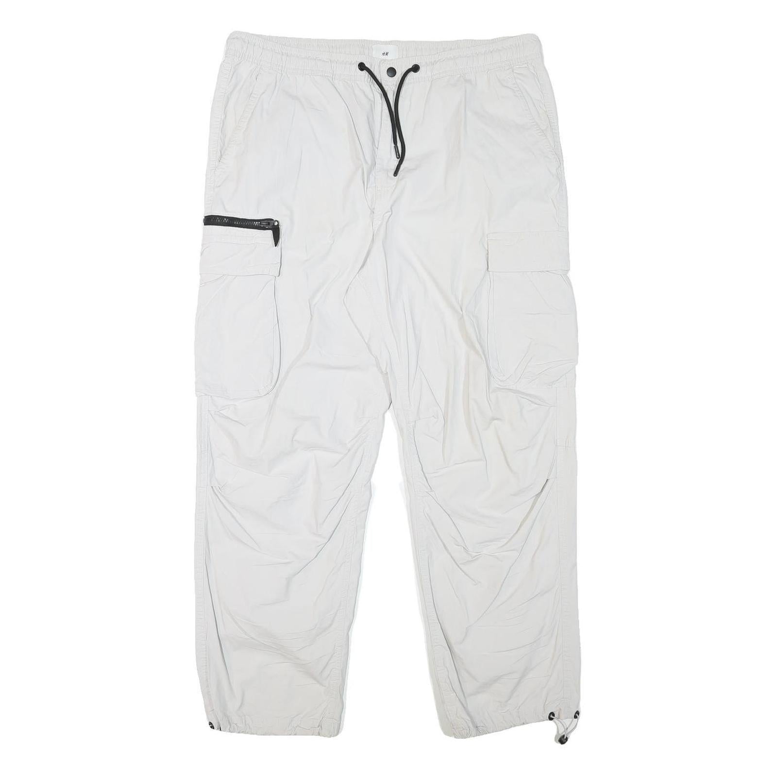 Buy H&M Mens White Polyester Blend Relaxed Cargo Trousers W36 L28 Drawstring Pockets Refurbished - $20.79 H&M Mens White Polyester Blend Relaxed Cargo Trousers W36 L28 Drawstring Pockets Refurbished - N/A refurbished available on Cerqular
