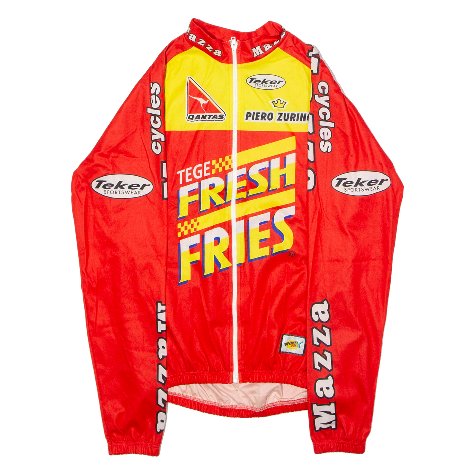 TEKER Mazza Cycles Wind-Tex Full Zip Cycling Mens Jersey Red High Neck M Refurbished - N/A refurbished available on Cerqular