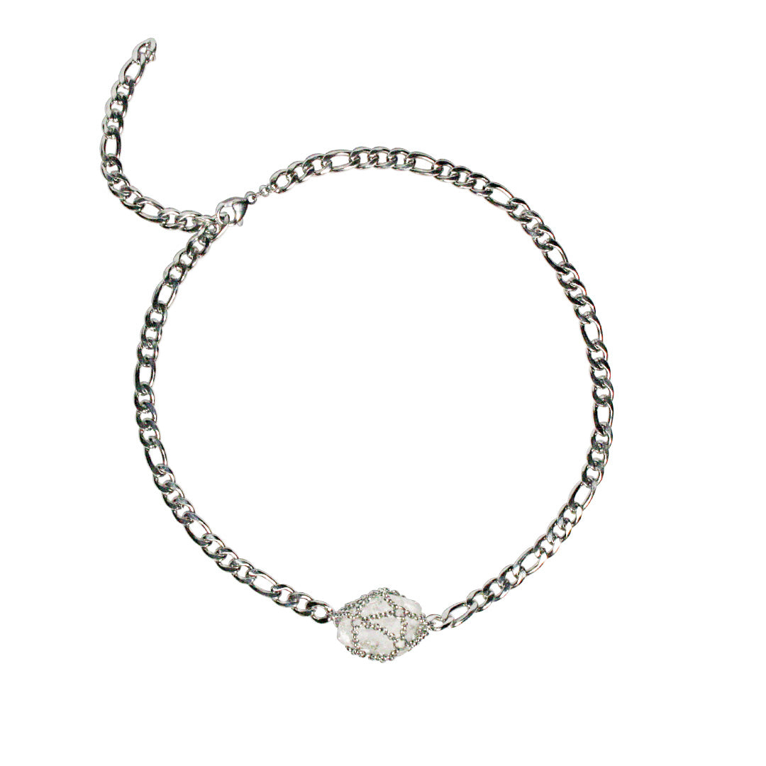 Caged Quartz Choker Chain Refurbished - N/A (Note: There is no well-known brand with this name refurbished available on Cerqular