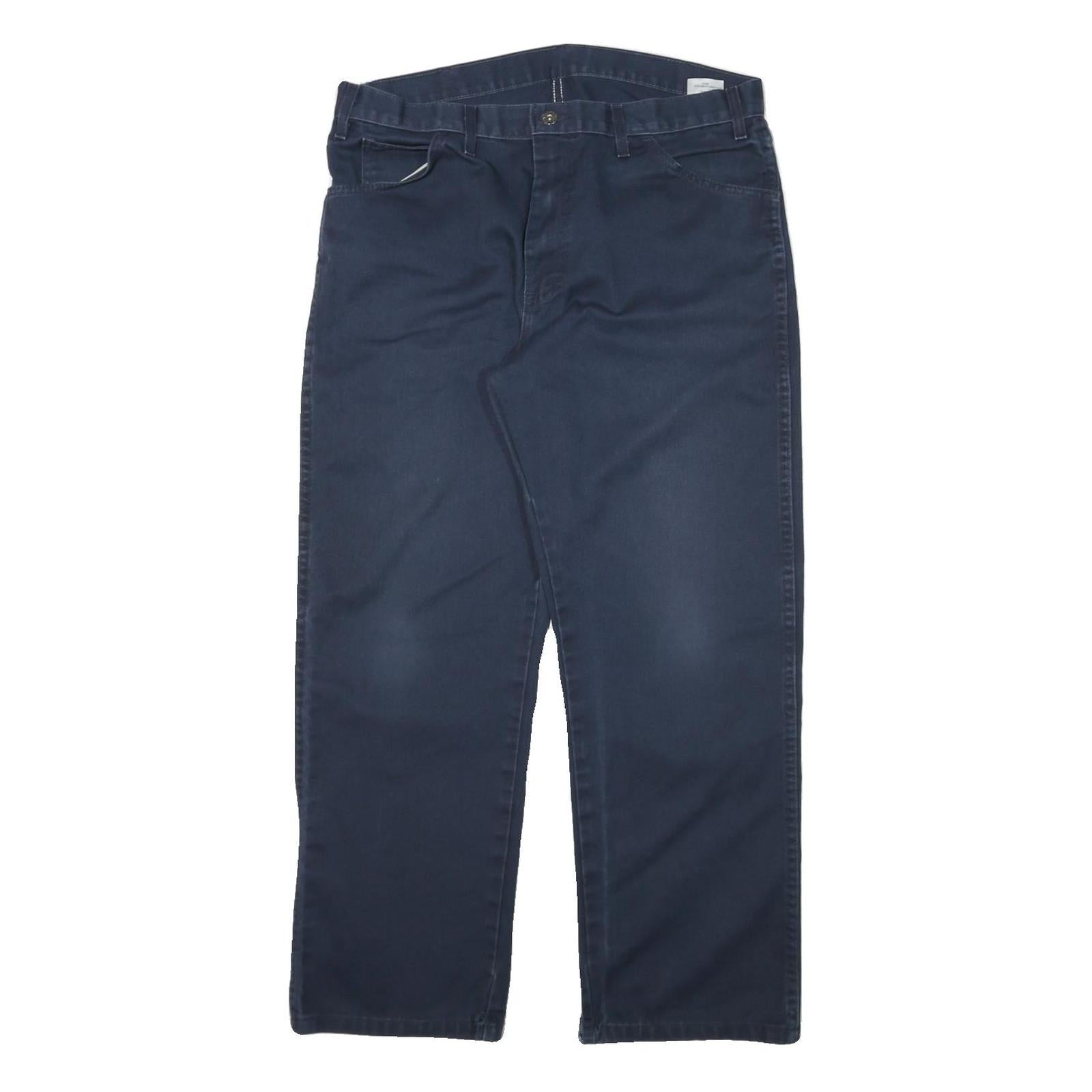 DICKIES Mens Cotton Blend Navy Relaxed Straight Trousers W34 L28 Workwear Zip Refurbished - N/A refurbished available on Cerqular
