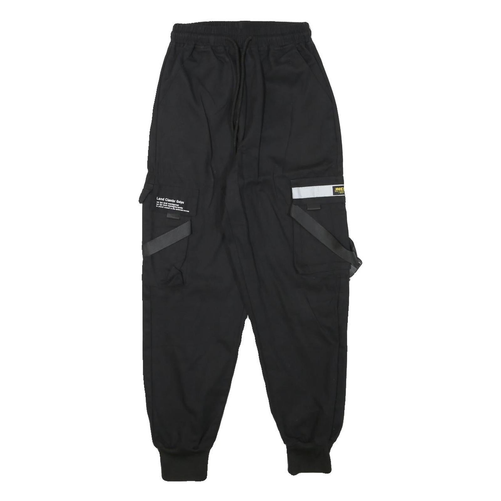 INFAS Womens Black Relaxed Cargo Trousers XXS Cotton Blend Reflective Patch Refurbished - N/A refurbished available on Cerqular