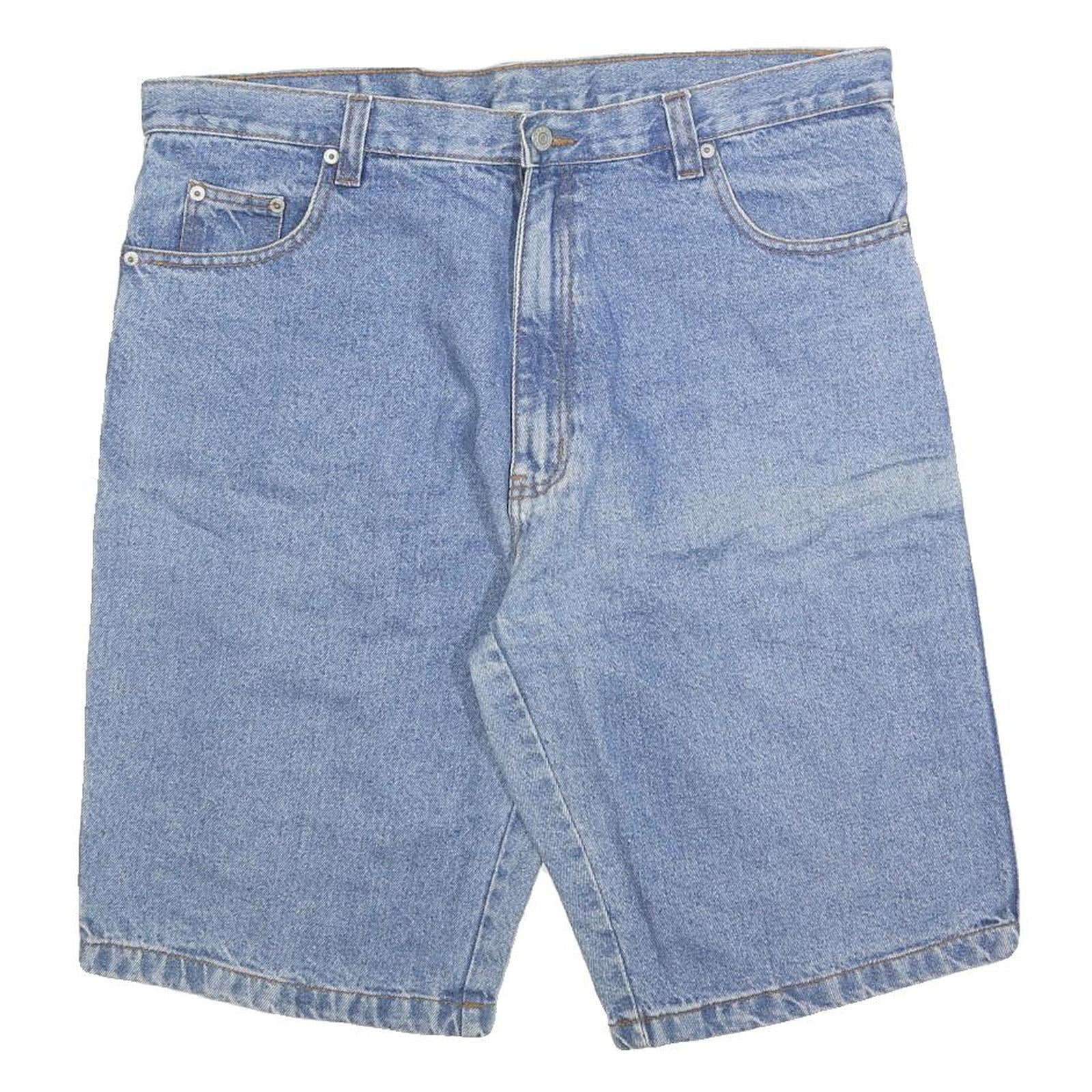 PREGO Mens Shorts Blue Denim Casual L W36 Relaxed Fit Cotton Blend Refurbished - N/A refurbished available on Cerqular