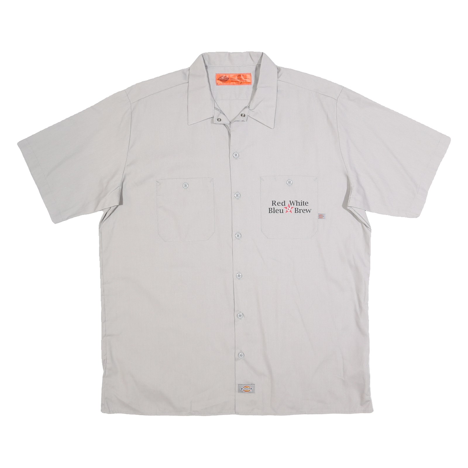 DICKIES Mens Grey & White Work Shirt XL Cotton Blend Button Pocket Refurbished - N/A refurbished available on Cerqular