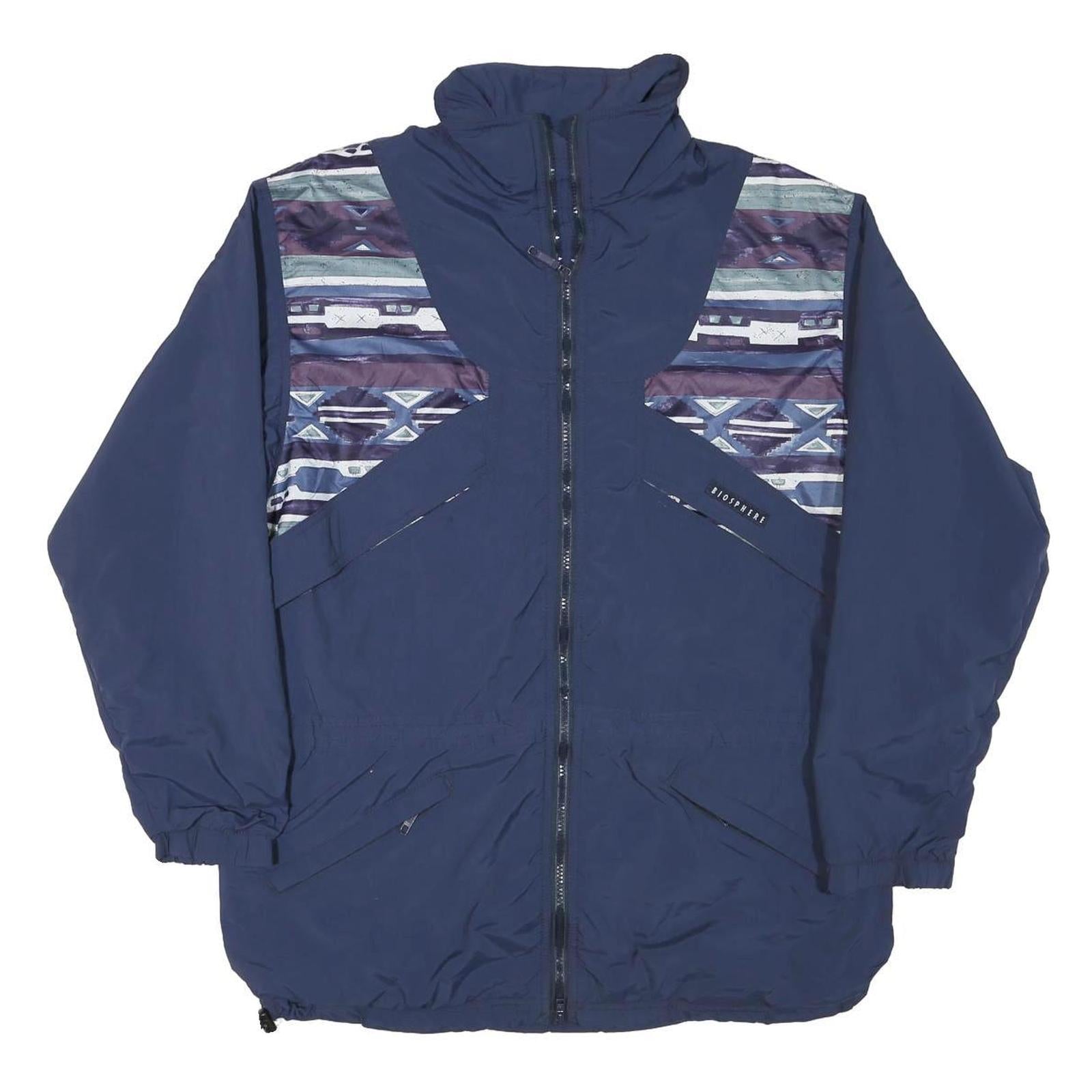 BIOSPHERE Womens Blue Purple Patterned Zip Jacket M Polyester Blend Outdoor Refurbished - N/A refurbished available on Cerqular