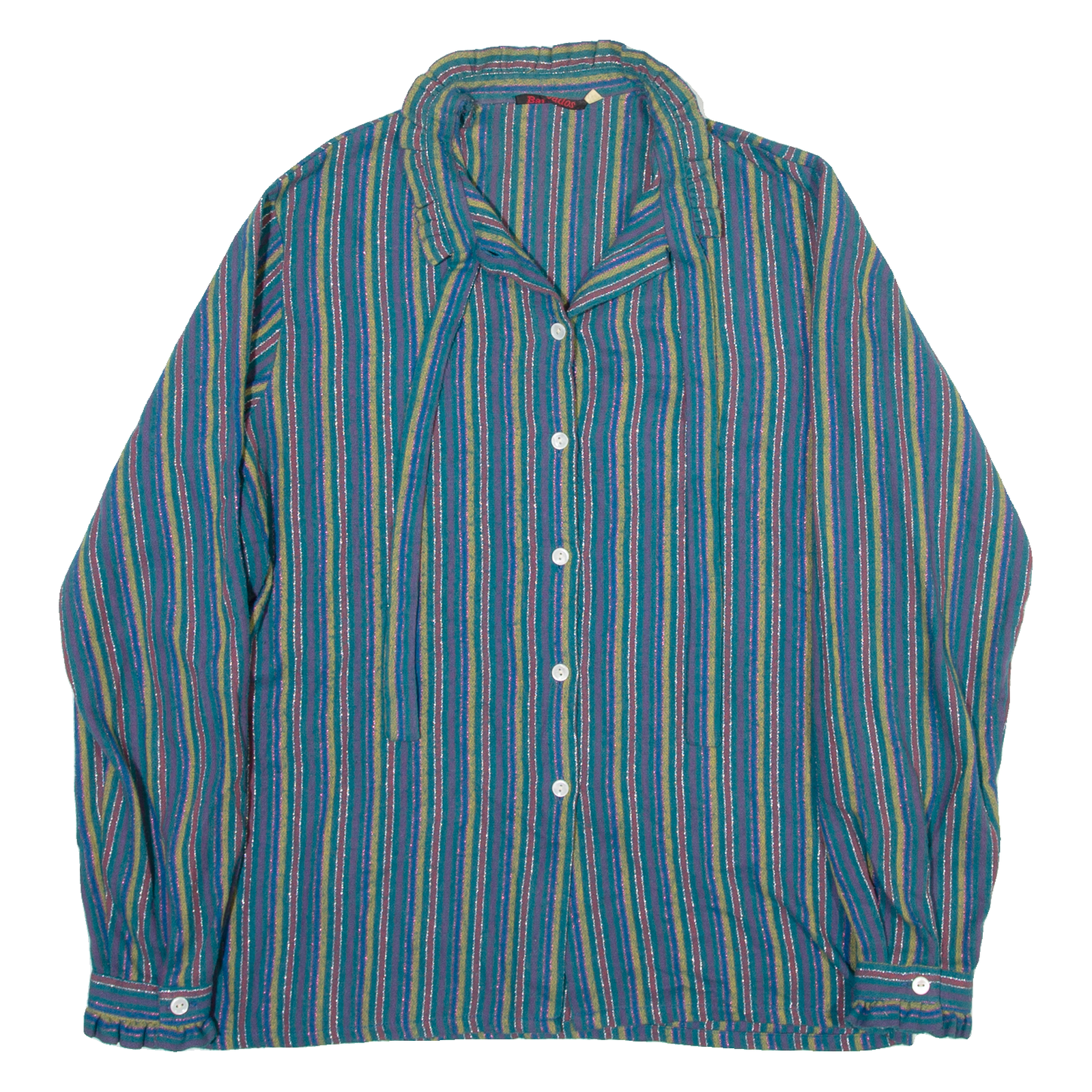 BARBADOS Womens Shirt Blue Long Sleeve Striped M Refurbished - N/A refurbished available on Cerqular