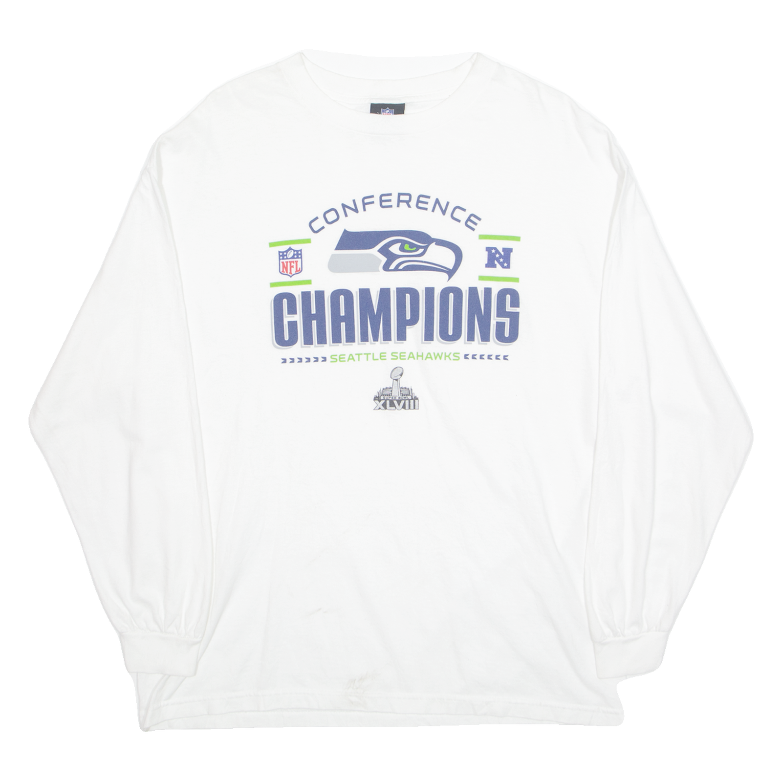 NFL Seattle Seahawks Mens T-Shirt White Long Sleeve USA XL Refurbished - N/A refurbished available on Cerqular