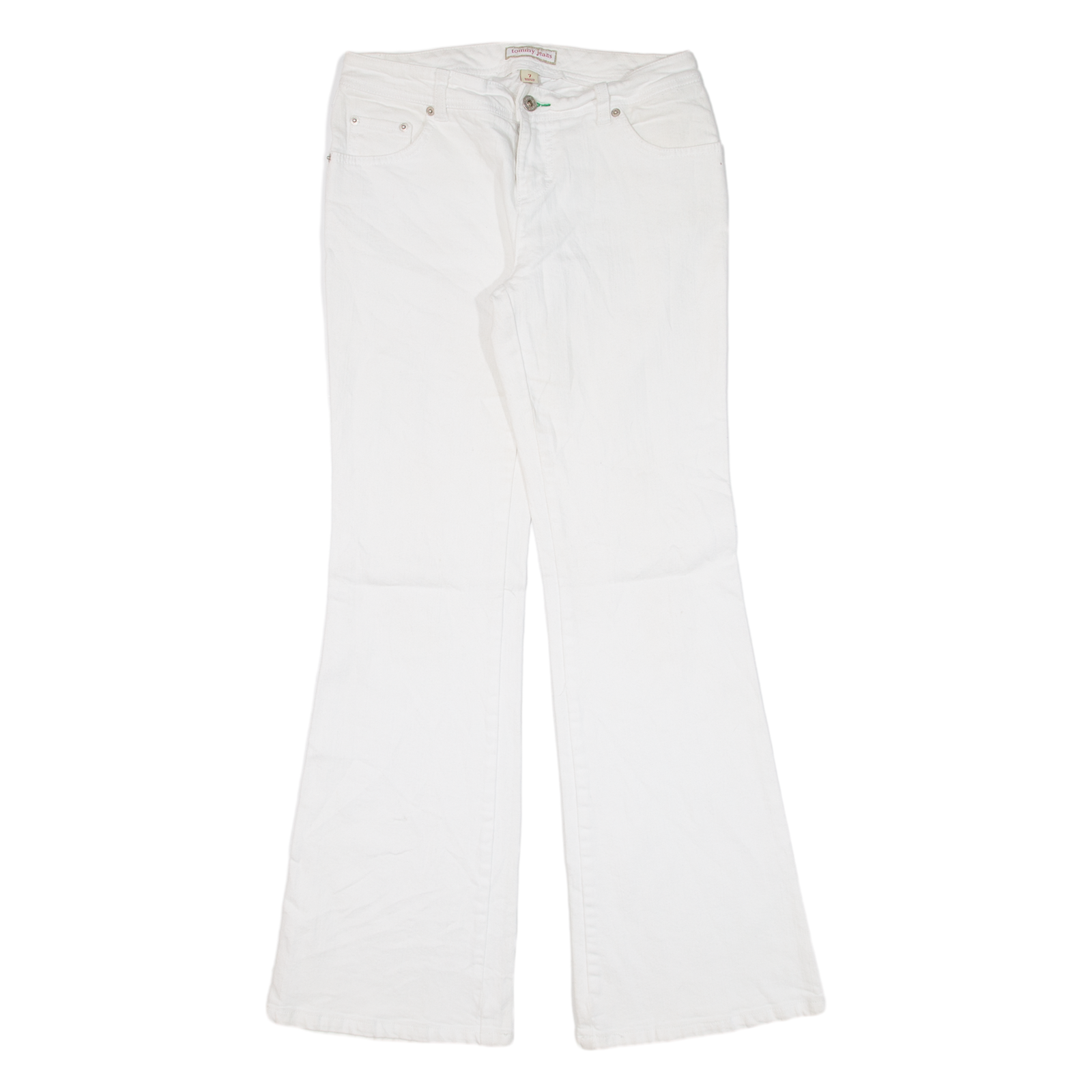 TOMMY JEANS Womens Jeans White Regular Flared W29 L30 Refurbished - N/A refurbished available on Cerqular
