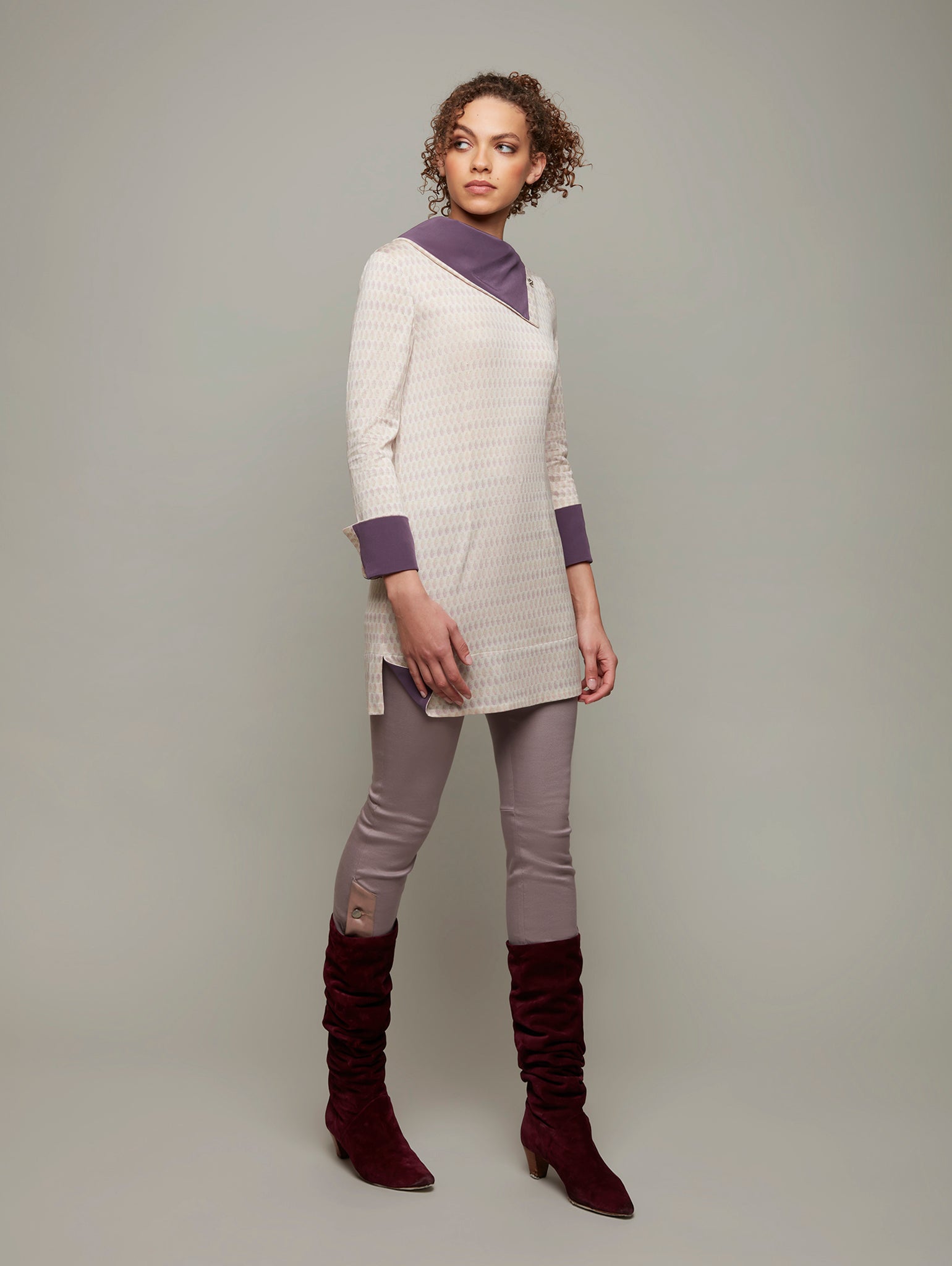 FJORD | Drape Neck Tunic Top | Colour: CHAMPAGNE DIAMOND | Size: XS Refurbished - N/A refurbished available on Cerqular