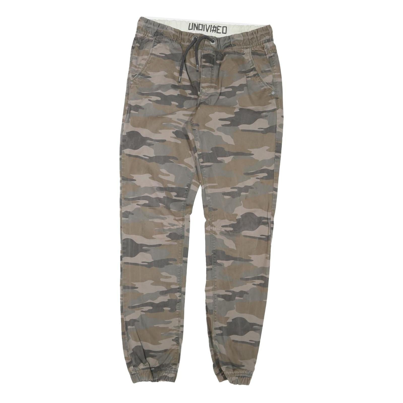 UNDIVIDED Mens Cotton Blend Camouflage Regular Fit Drawstring W30 L28 Trousers Refurbished - N/A refurbished available on Cerqular