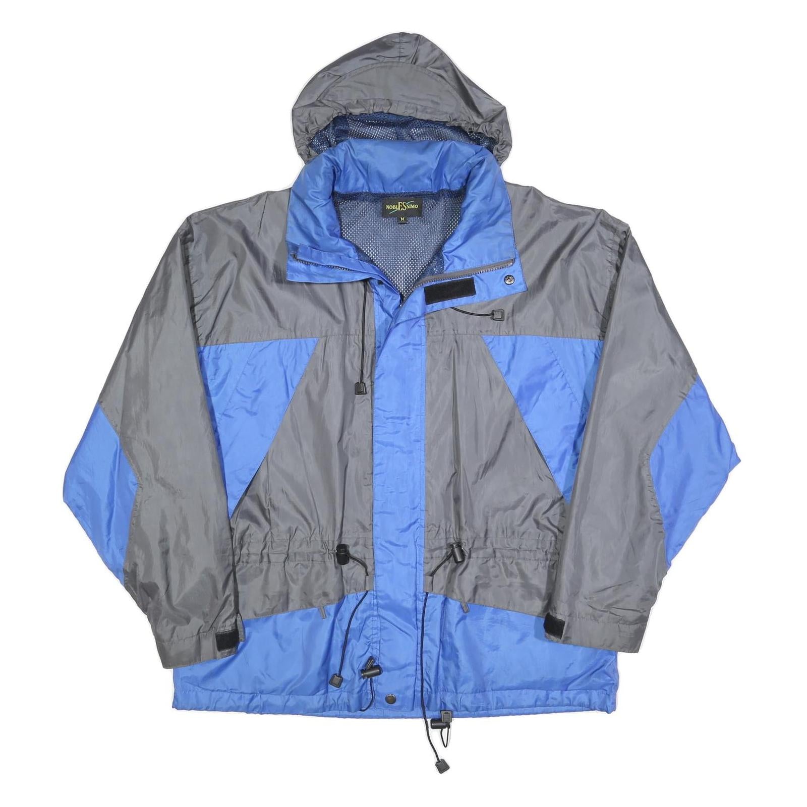 NOBLE SSIMO Mens Grey & Blue Outdoor Jacket M Polyester Blend Zip Hooded Refurbished - N/A refurbished available on Cerqular