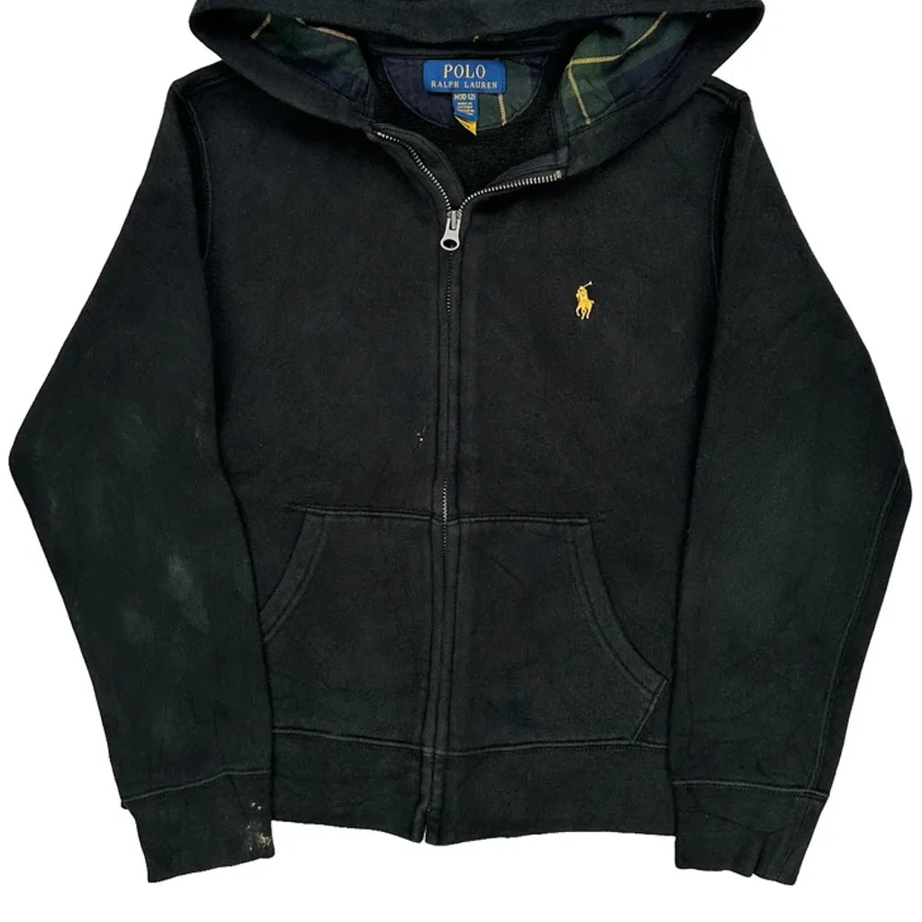 Age 8-9 Polo By Ralph Lauren Hoodie - Medium Black Cotton Refurbished - Thrifted (note: this is a term often used to describe second- refurbished available on Cerqular
