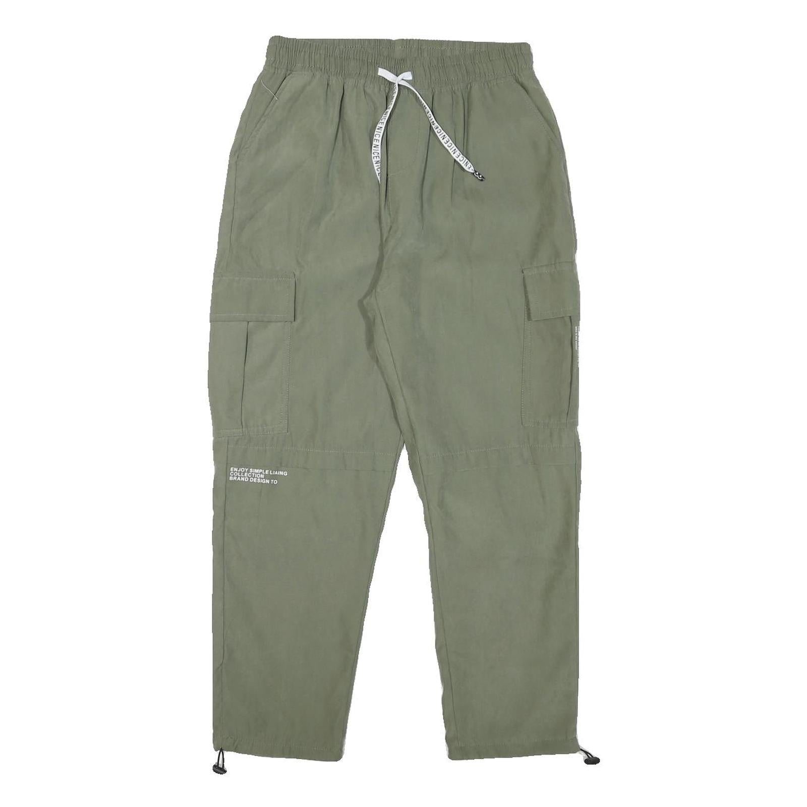 Mens Relaxed Fit Green Cotton Blend Cargo Trousers Waist W27 Length L25 Refurbished - N/A refurbished available on Cerqular