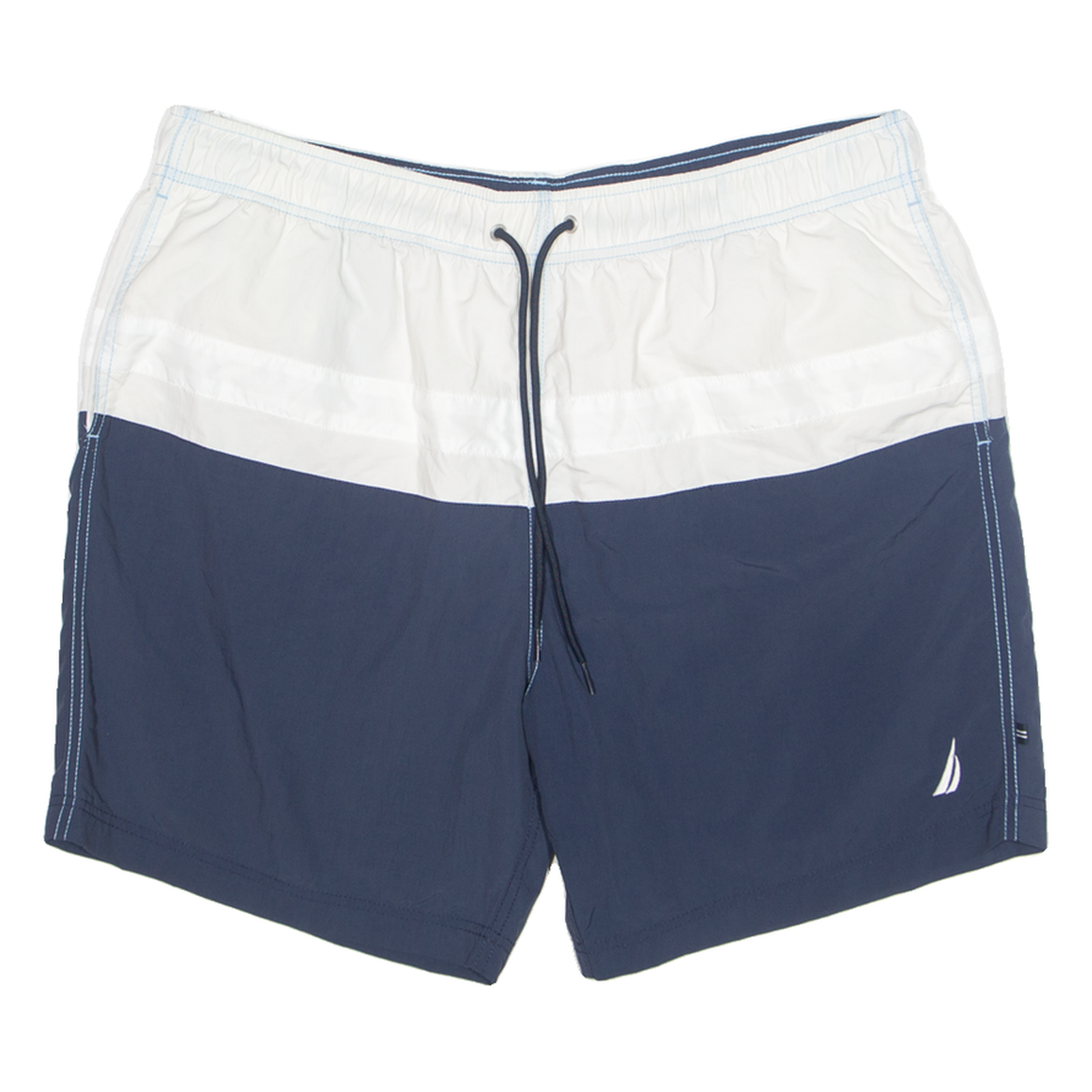 NAUTICA Mesh Lined Mens Swimming Shorts White Relaxed Colourblock XL W36 Refurbished - N/A refurbished available on Cerqular