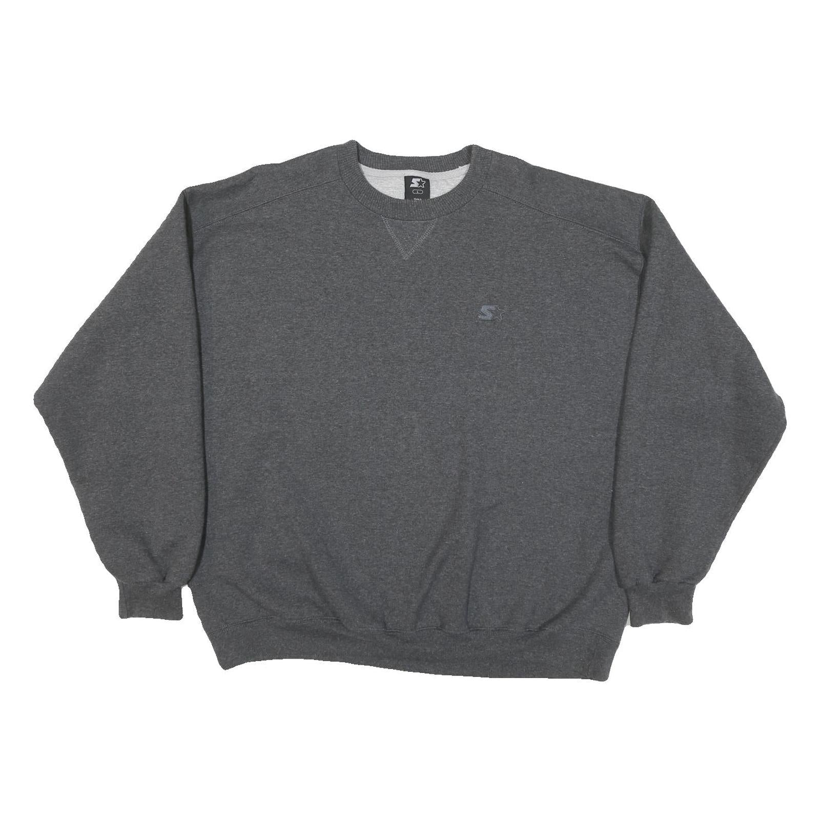 STARTER Mens Grey Crew Neck L Classic Cotton Blend Pullover Sweatshirt Refurbished - N/A refurbished available on Cerqular