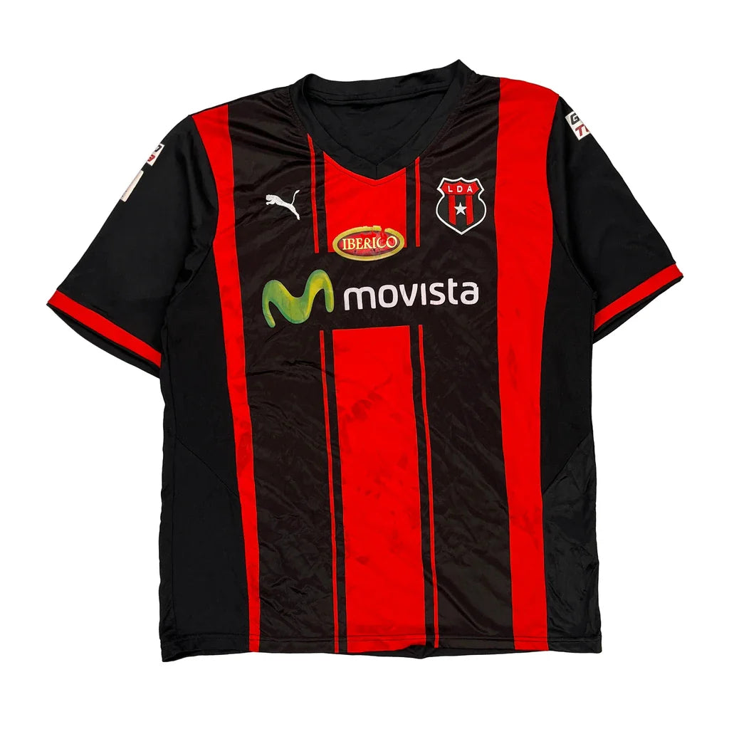 Liga Deportiva Alajuelense Puma Football Shirt - Large Black Polyester Refurbished - Thrifted (note: this is a term often used to describe second- refurbished available on Cerqular