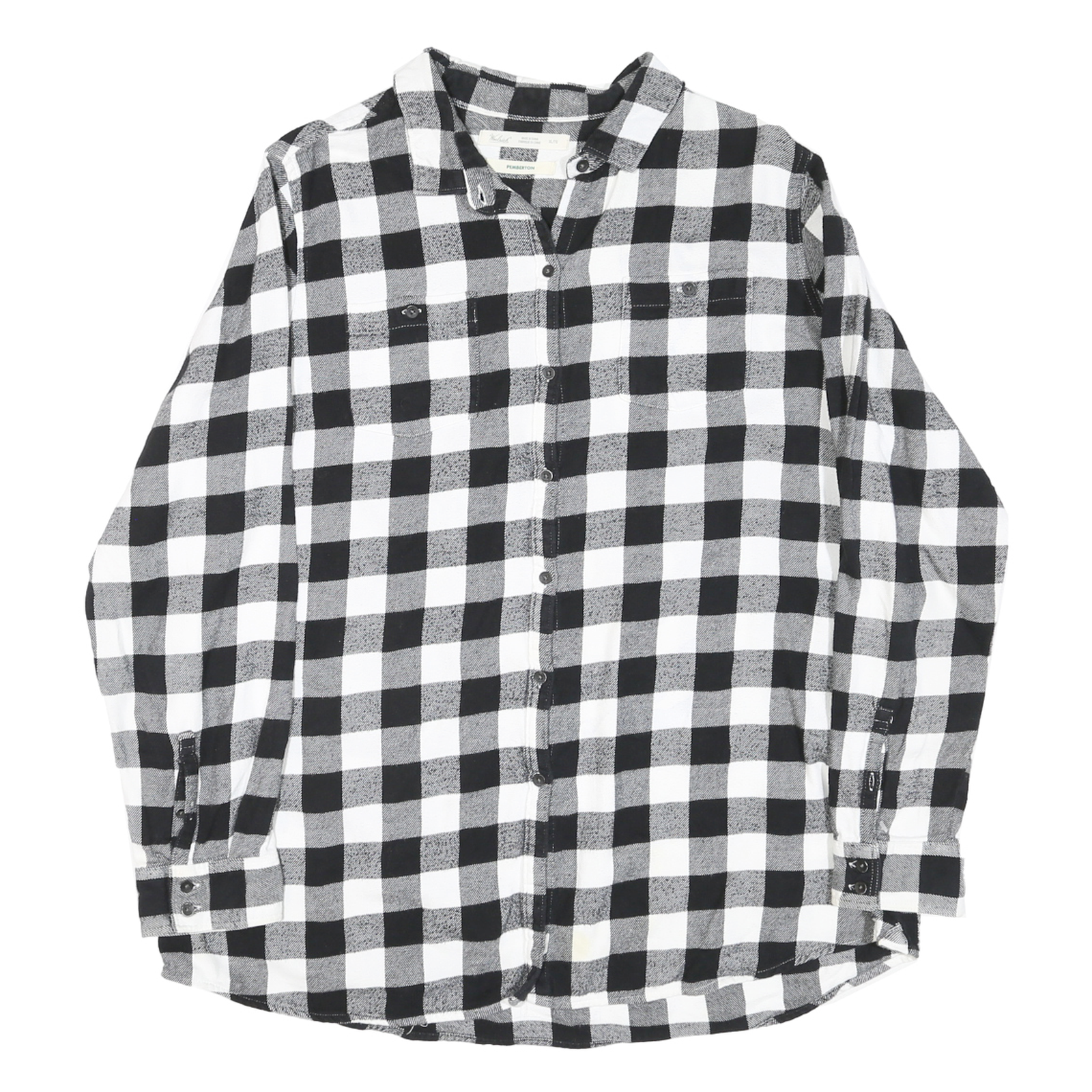 WOOLRICH Mens Black & White Check Shirt XL Cotton Blend Casual Long Sleeve Refurbished - N/A refurbished available on Cerqular