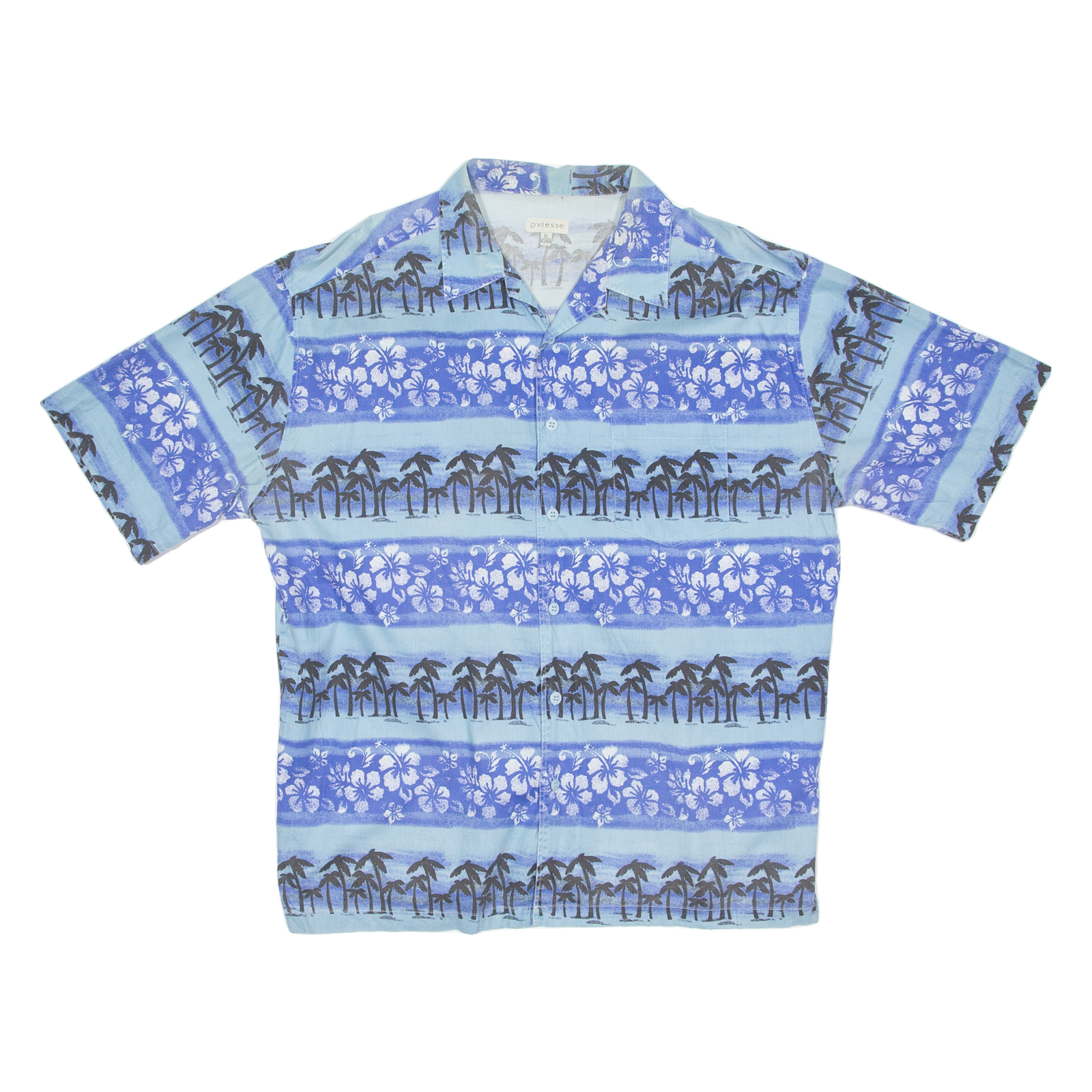 OVIESSE Mens Hawaiian Shirt Blue Crazy Pattern XL Refurbished - N/A refurbished available on Cerqular