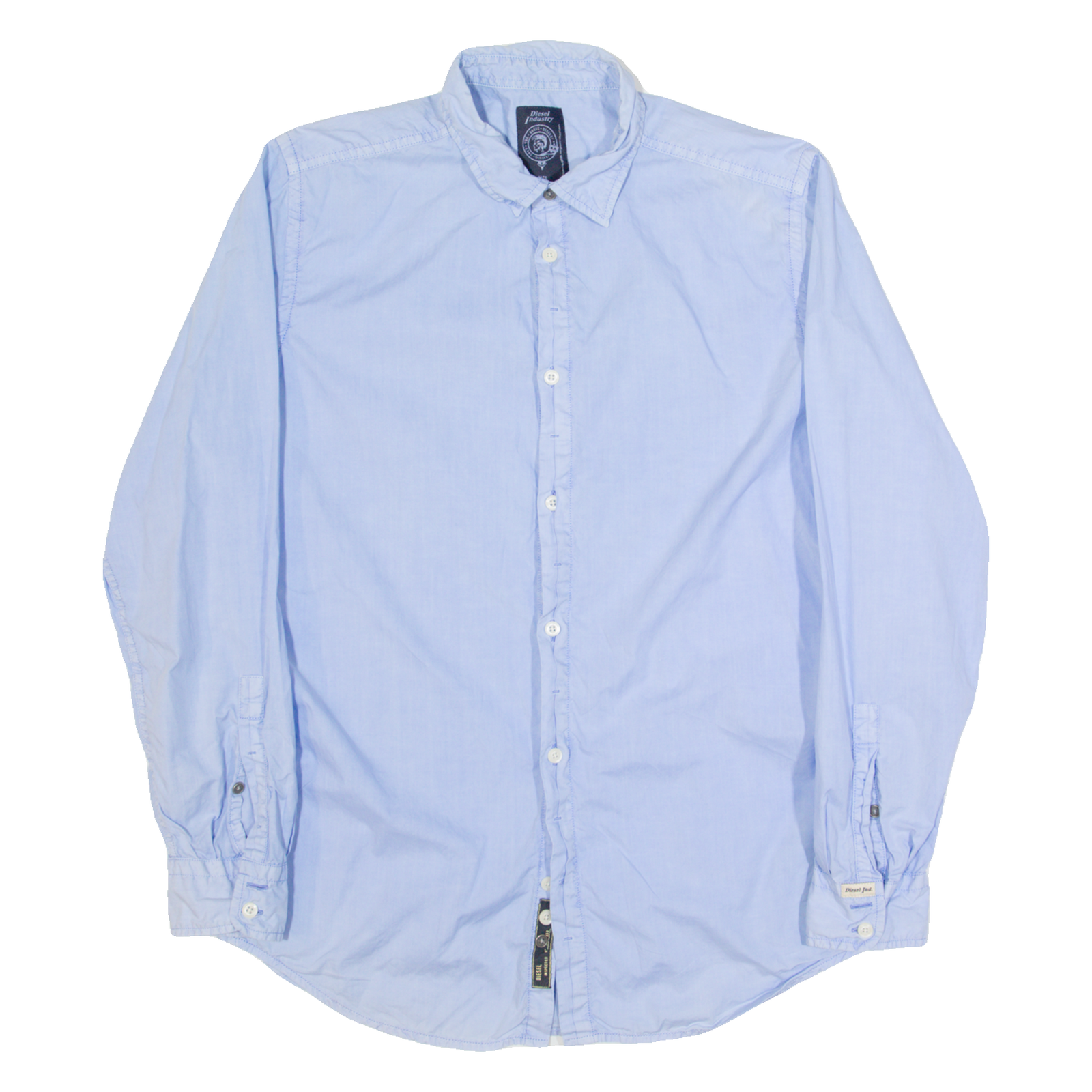 DIESEL Mens Plain Shirt Blue Long Sleeve S Refurbished - N/A refurbished available on Cerqular