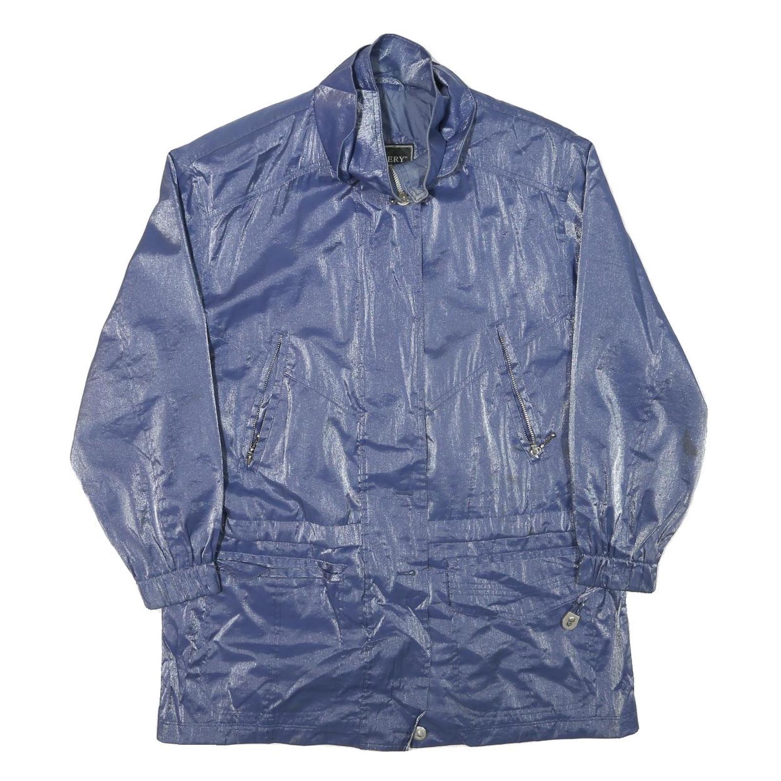 GALLERY Womens Blue Jacket M Polyester Blend Plain Zip Lightweight Casual Refurbished - N/A refurbished available on Cerqular
