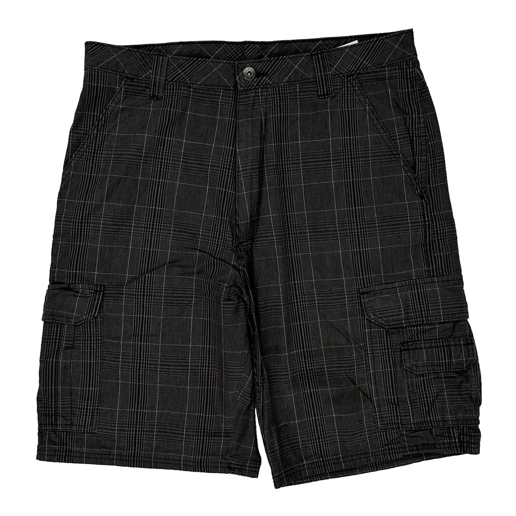 Wrangler Checked Cargo Shorts - 34W 10L Black Cotton Refurbished - Thrifted (note: this is a term often used to describe second- refurbished available on Cerqular
