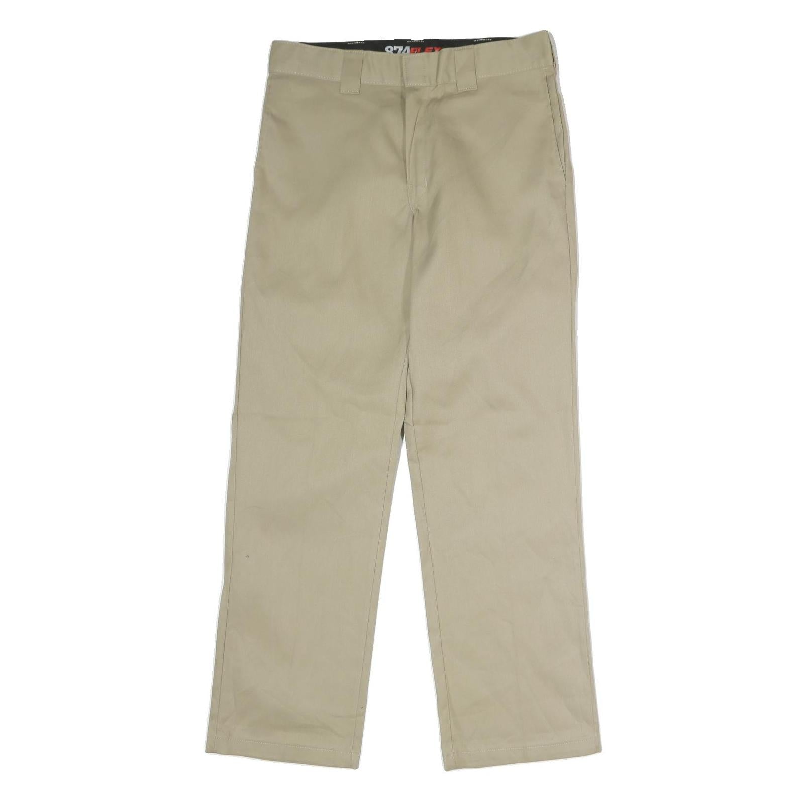 DICKIES Mens Polyester Blend Beige Classic Straight Trousers W34 L32 Workwear Refurbished - N/A refurbished available on Cerqular