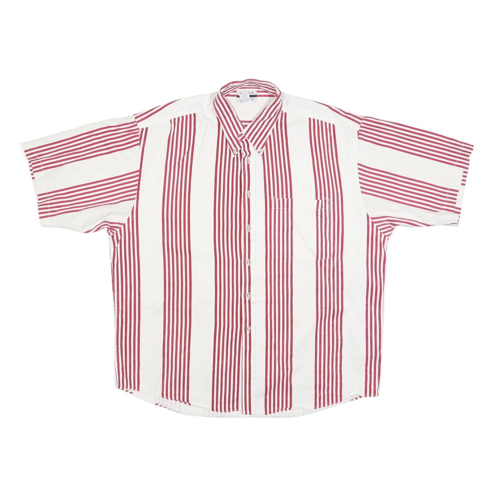 REVIEW BY BAXTER Mens White & Red Striped Button Down Shirt XL Cotton Blend Refurbished - N/A refurbished available on Cerqular