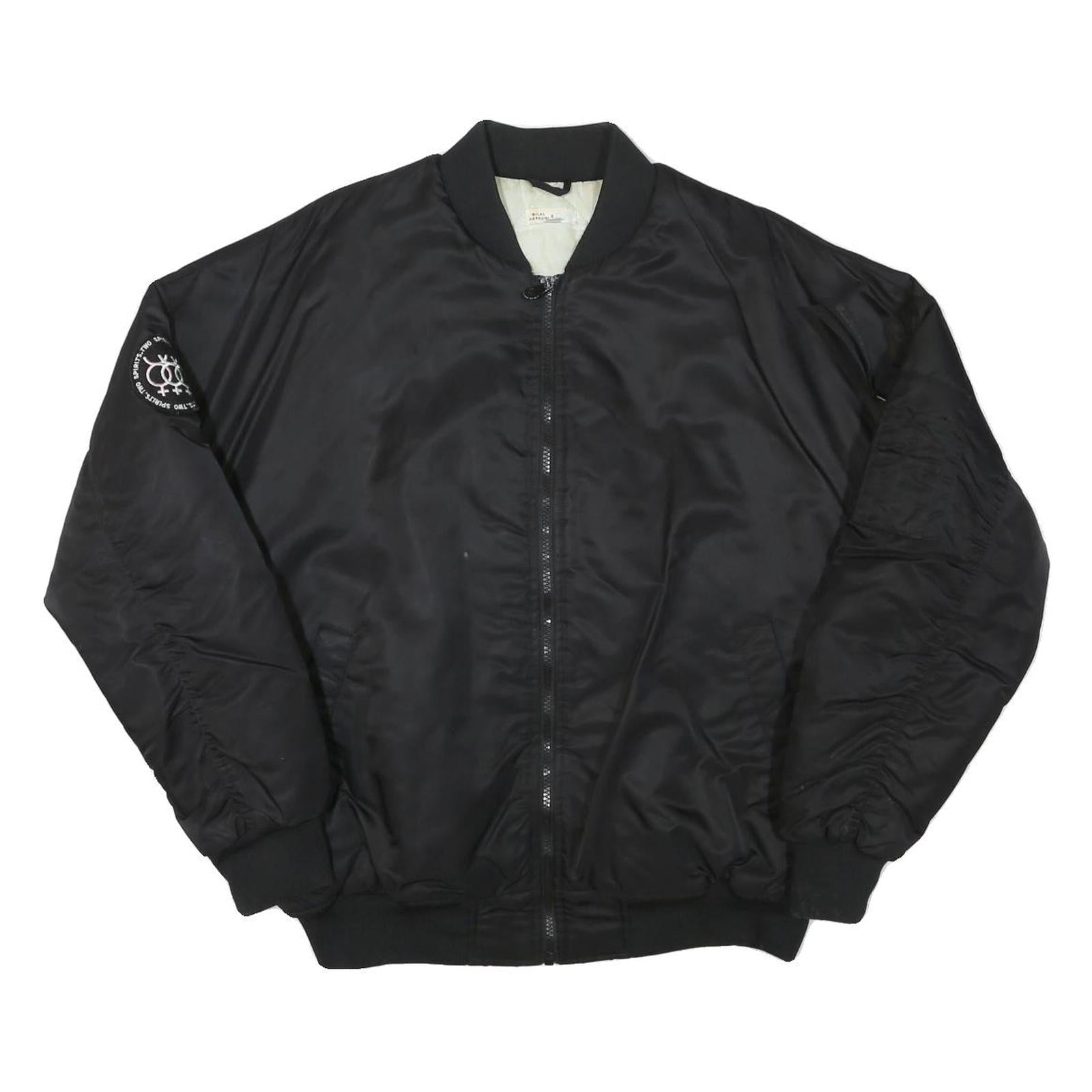 BILAL HASSANI Mens Black Bomber Jacket M Polyester Blend Plain Zip Casual Refurbished - N/A refurbished available on Cerqular