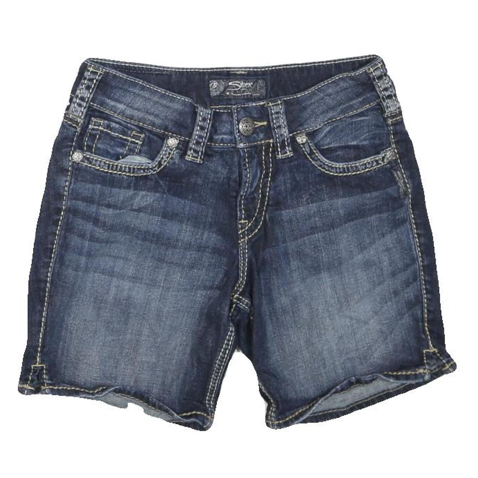 SILVER Womens Shorts Blue Denim S W28 Casual Classic Cotton Blend Refurbished - N/A refurbished available on Cerqular