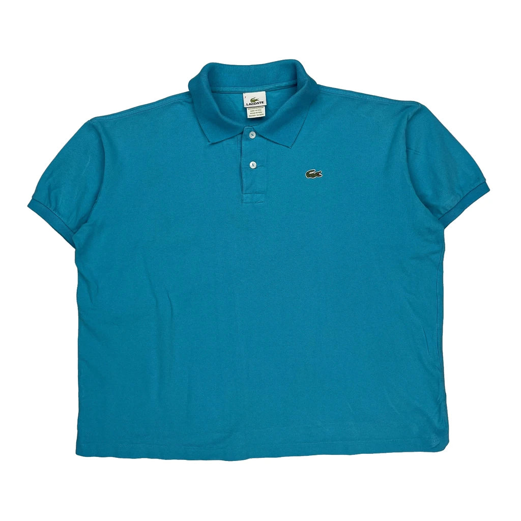 Lacoste Polo Shirt - 2XL Blue Cotton Refurbished - Thrifted (note: this is a term often used to describe second- refurbished available on Cerqular