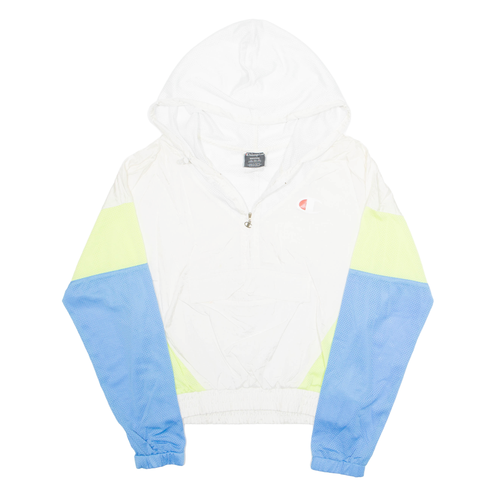 CHAMPION Mesh Lined Womens Anorak Jacket White Nylon Hooded M Refurbished - N/A refurbished available on Cerqular