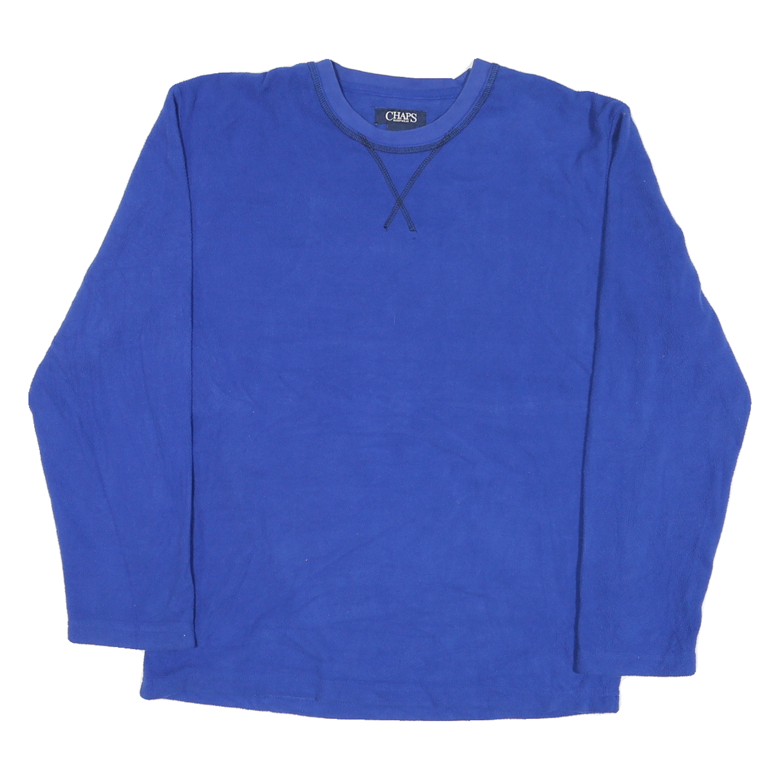 CHAPS Mens Blue Plain Jumper Crew Neck Basic Knit M Casual Polyester Blend Refurbished - N/A refurbished available on Cerqular