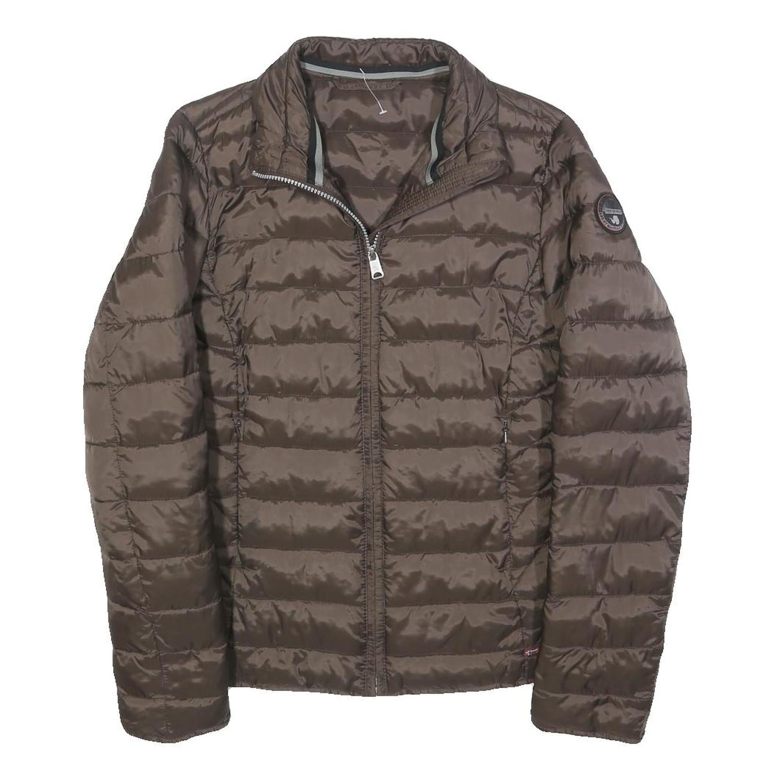 NAPAPIJRI Womens Brown Quilted Jacket S Polyester Zip Lightweight Casual Refurbished - N/A refurbished available on Cerqular