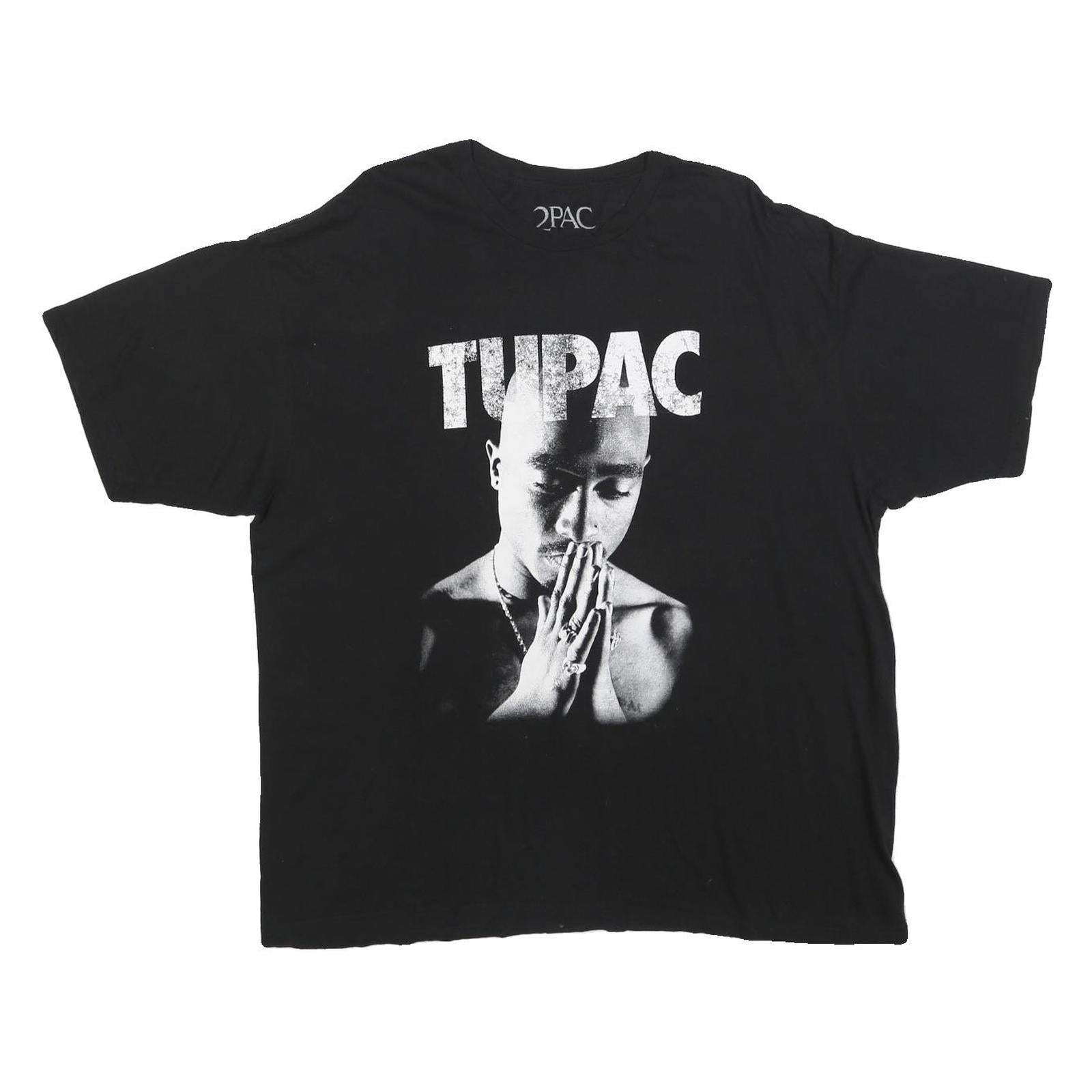 2PAC Mens Black Graphic T-Shirt 2XL Short Sleeve Crew Neck Cotton Blend Refurbished - N/A refurbished available on Cerqular