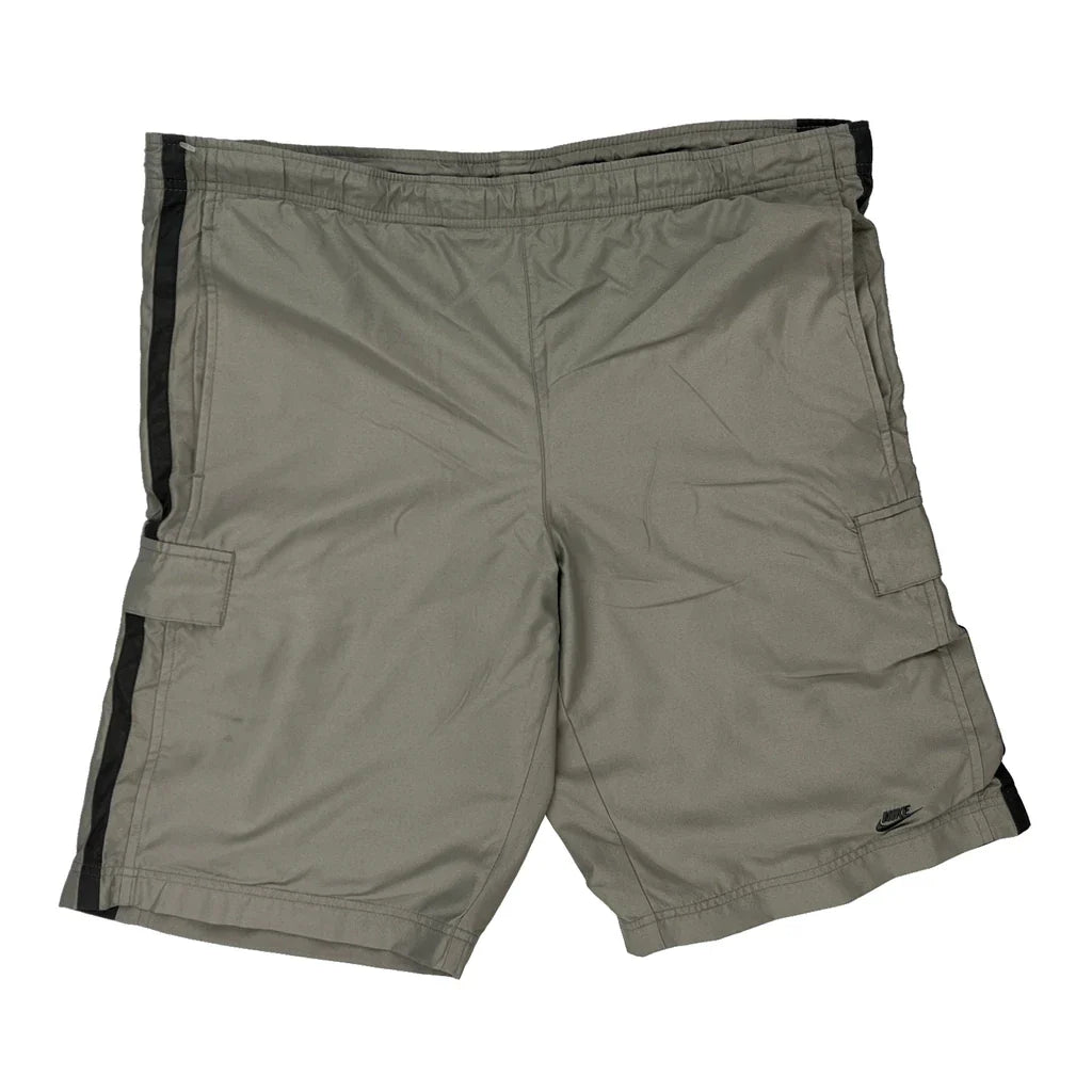 Buy Nike Cargo Shorts - Medium Grey Polyester Refurbished - $23.44 Nike Cargo Shorts - Medium Grey Polyester Refurbished - Thrifted (note: this is a term often used to describe second- refurbished available on Cerqular