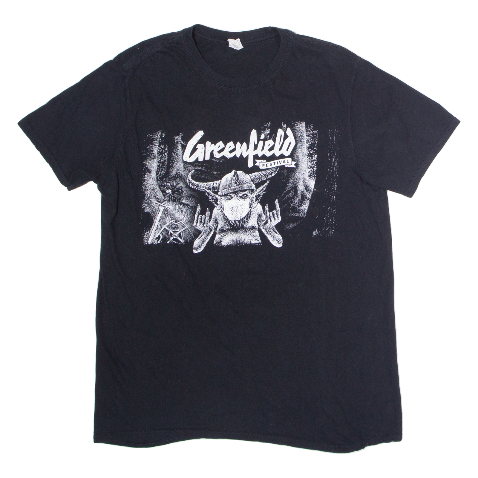 GILDAN Greenfield Festival Mens T-Shirt Black L Refurbished - N/A refurbished available on Cerqular