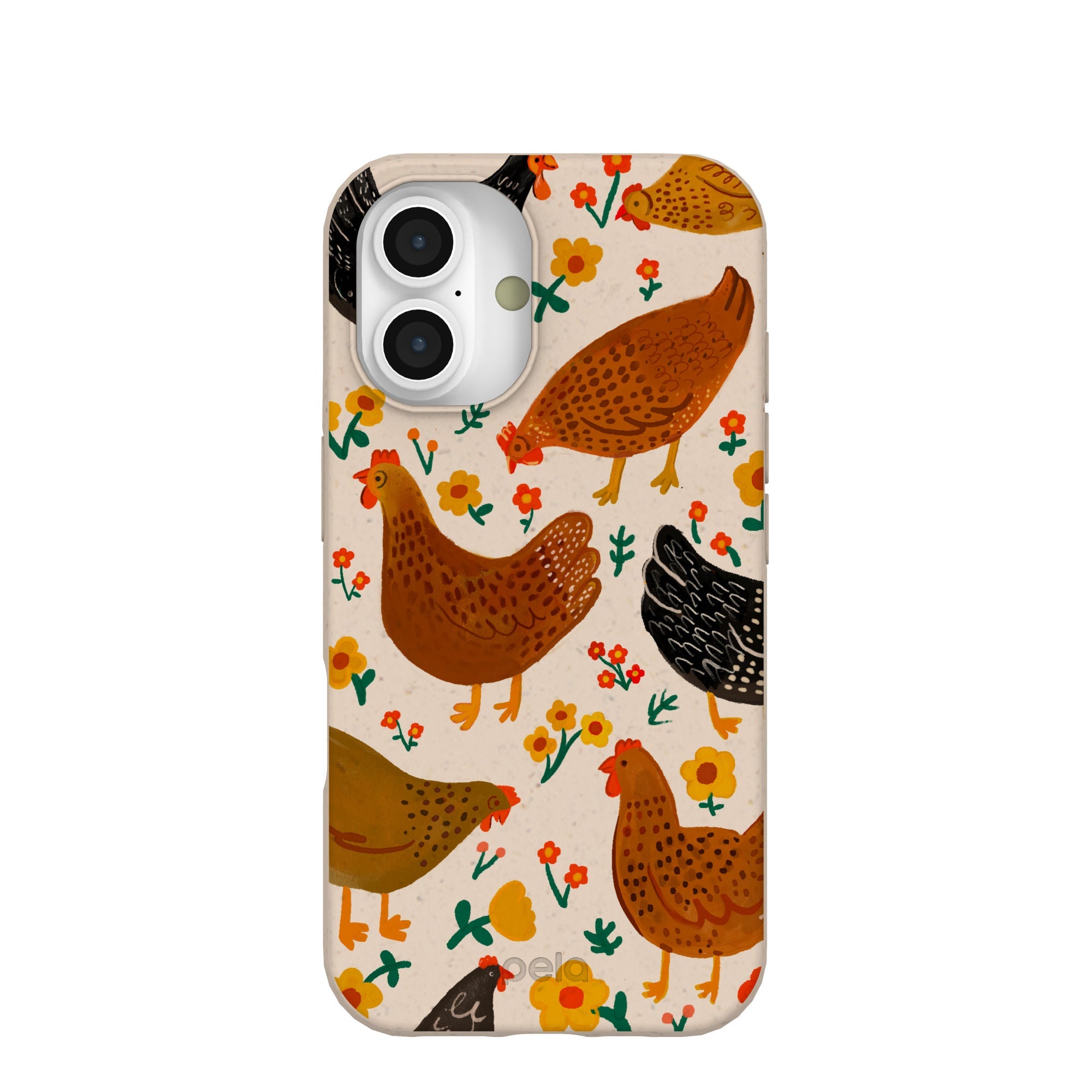 Seashell Chicken Garden iPhone 16 Case Refurbished - Pela Case refurbished available on Cerqular