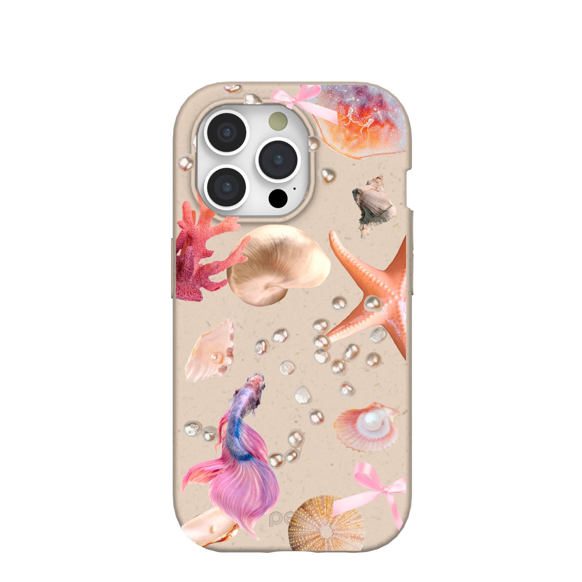 Seashell Aqua Dreams iPhone 15 Pro Case Refurbished - Pela Case refurbished available on Cerqular