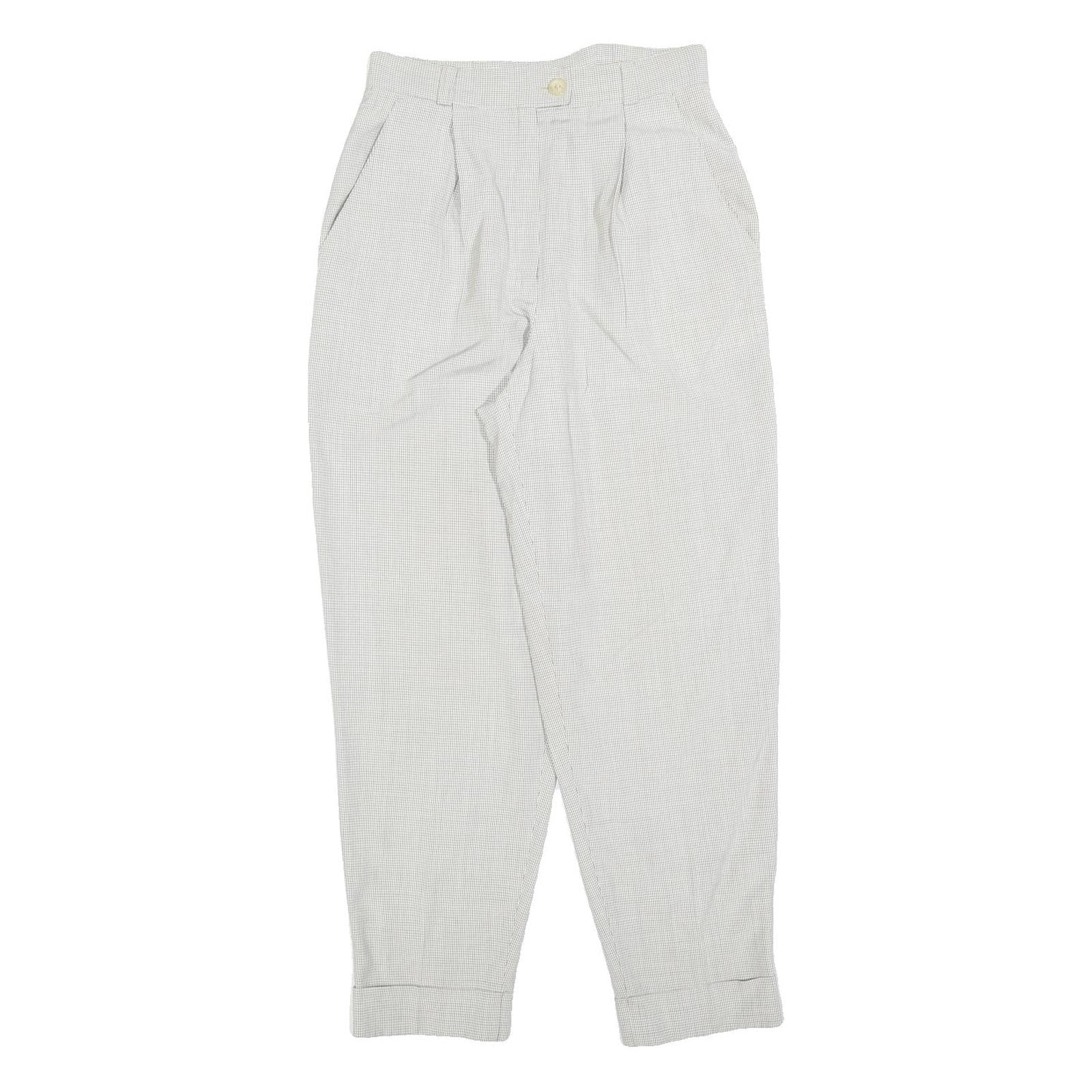 Womens Regular Fit Light Grey Zip Closure Trousers W26 L28 Pleated Cuffed Refurbished - N/A refurbished available on Cerqular