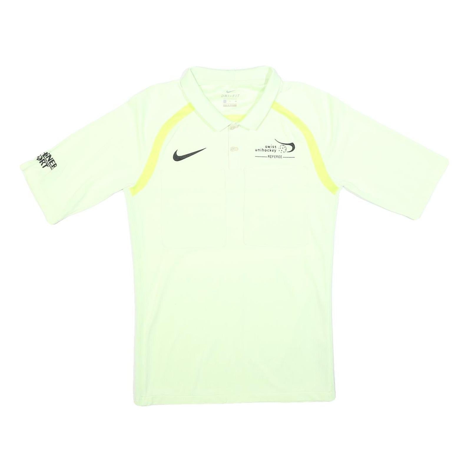NIKE Mens Cream & Yellow Referee Short Sleeve Polo Shirt S Swiss Unihockey Refurbished - N/A refurbished available on Cerqular