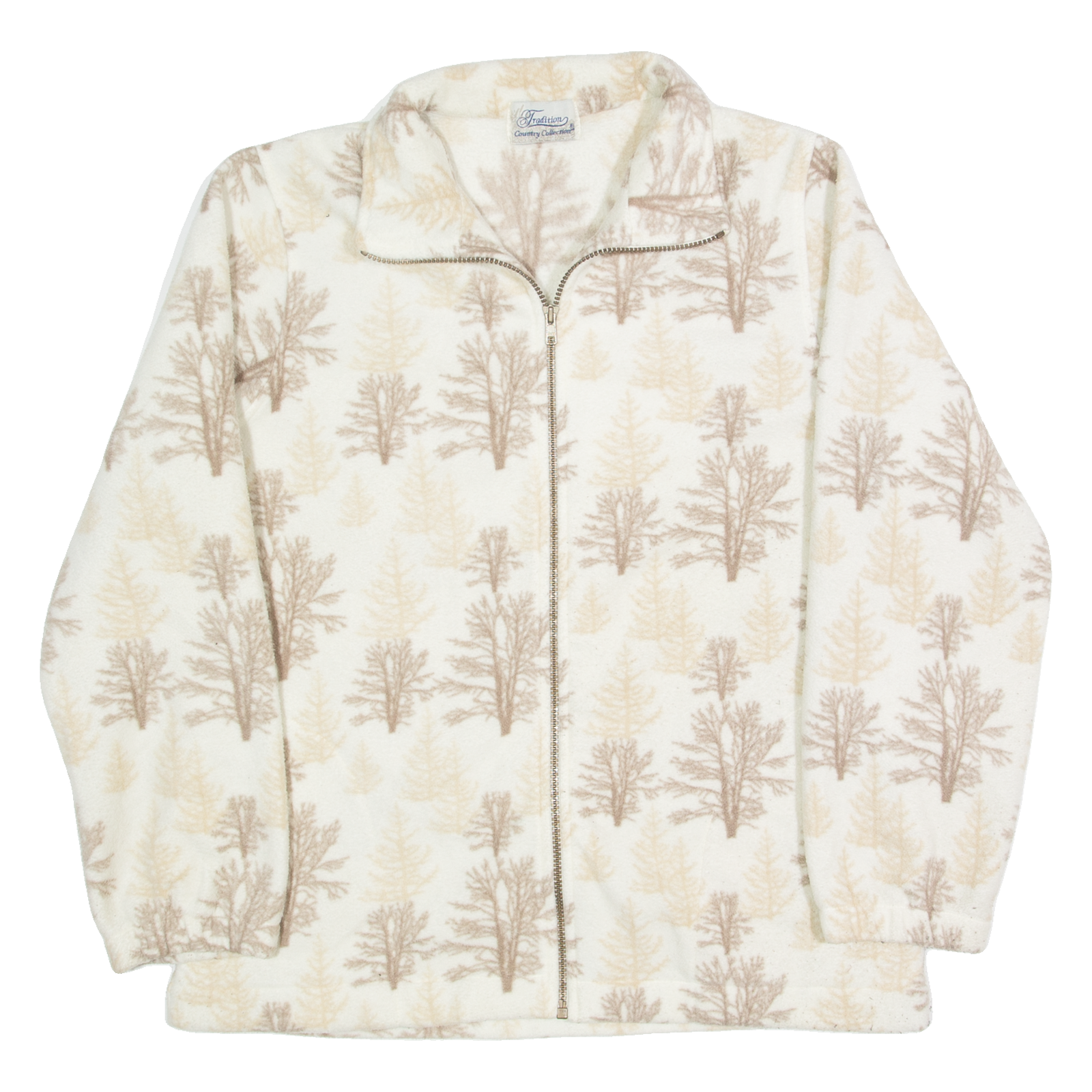 TRADITIONS Tree Design Womens Fleece Jacket White M Refurbished - N/A refurbished available on Cerqular