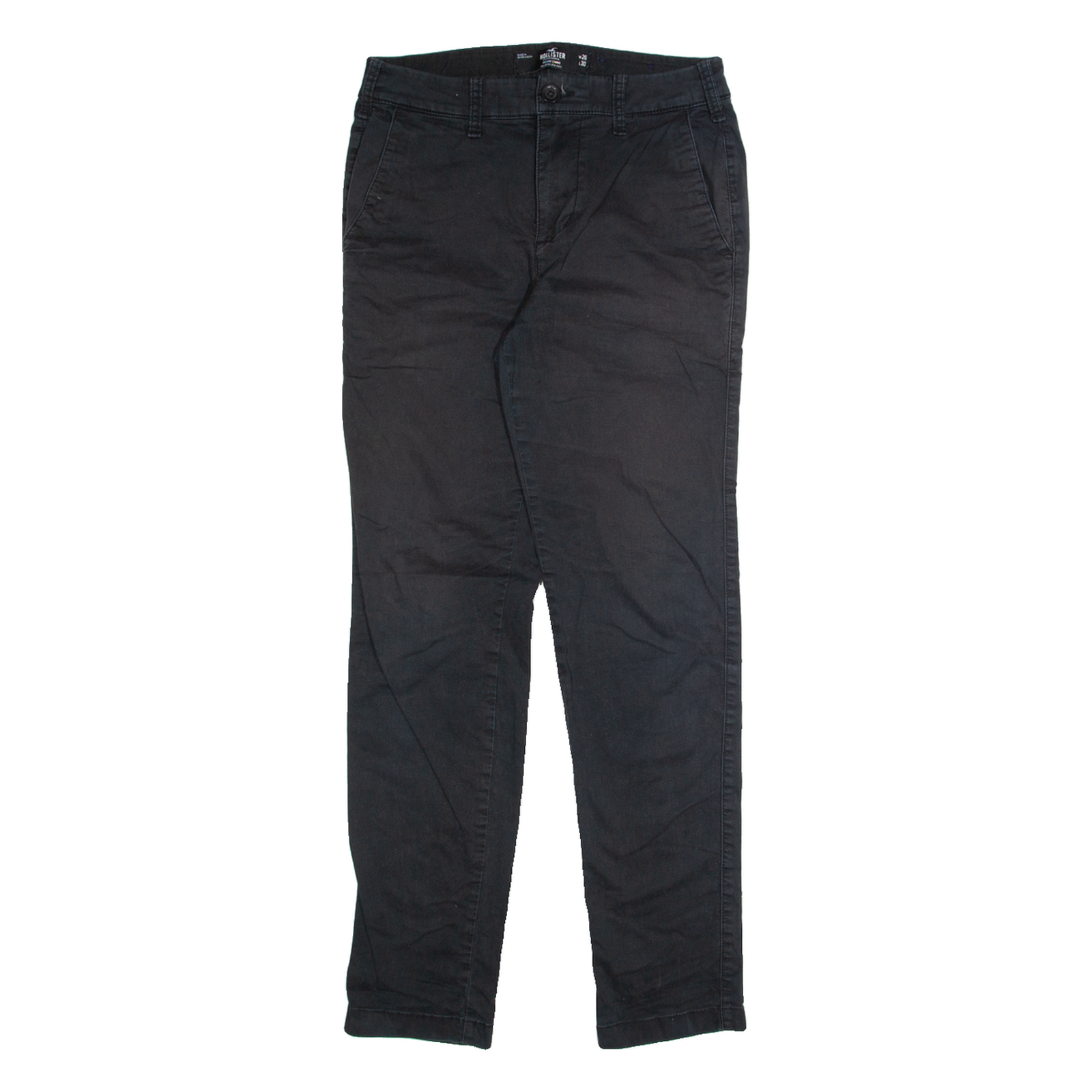 HOLLISTER Chino Womens Trousers Black Regular Tapered W26 L30 Refurbished - N/A refurbished available on Cerqular