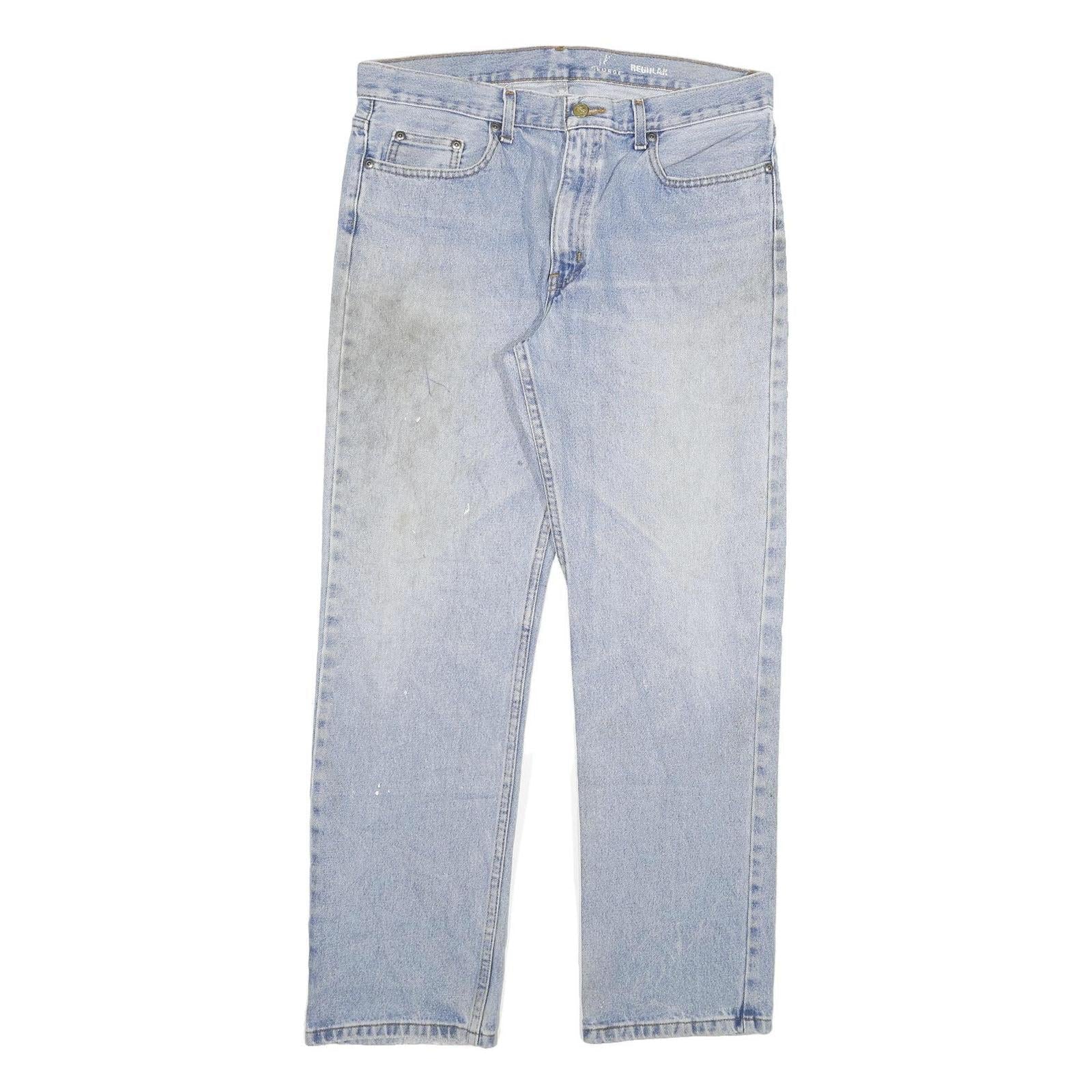 DICKIES Mens Light Blue Regular Fit Straight Denim Jeans W34 L32 Workwear Zip Refurbished - N/A refurbished available on Cerqular