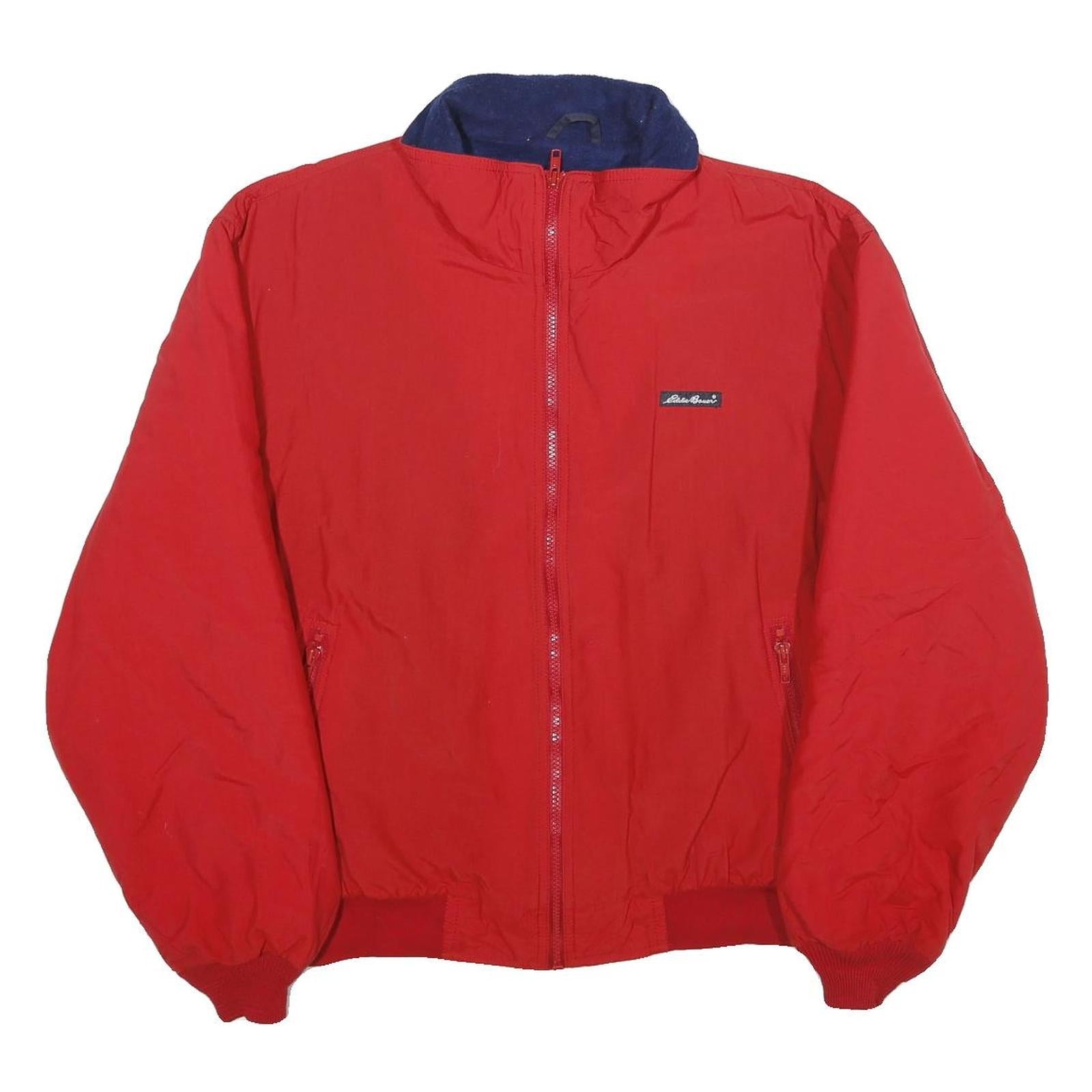 EDDIE BAUER Mens Red Nylon Zip Jacket M Plain Casual Lightweight Outerwear Refurbished - N/A refurbished available on Cerqular