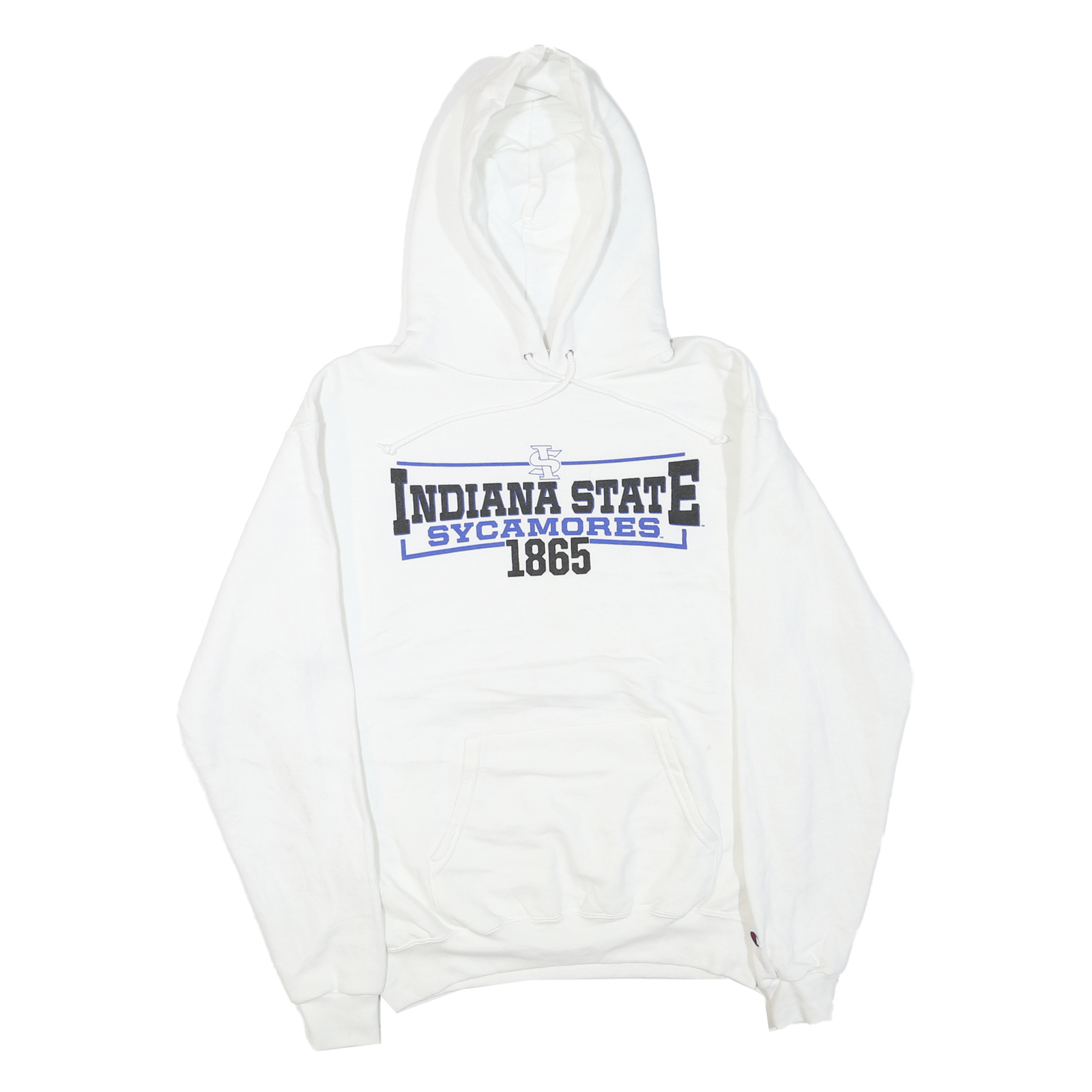 CHAMPION Mens White Indiana State Sycamores Pullover Hoodie M Cotton Blend Refurbished - N/A refurbished available on Cerqular