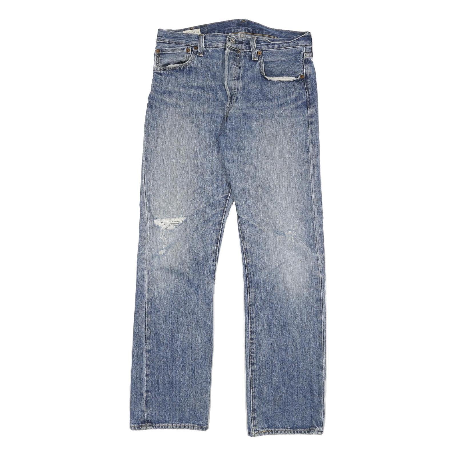 LEVI'S 501 BIG E Mens Jeans Blue Regular Straight Denim Light W32 L32 Classic Refurbished - N/A refurbished available on Cerqular