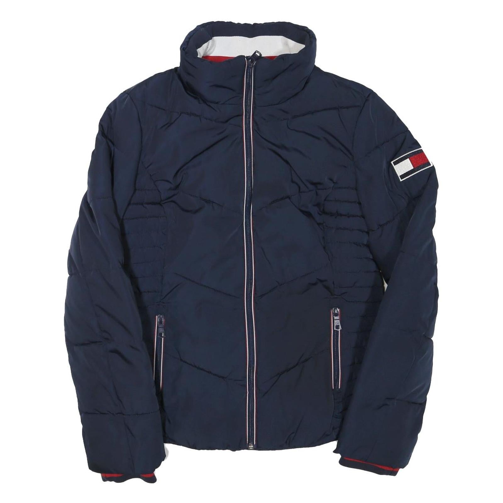 TOMMY HILFIGER Womens Navy Blue Zip Jacket XS Polyester Blend Plain Casual Warm Refurbished - N/A refurbished available on Cerqular