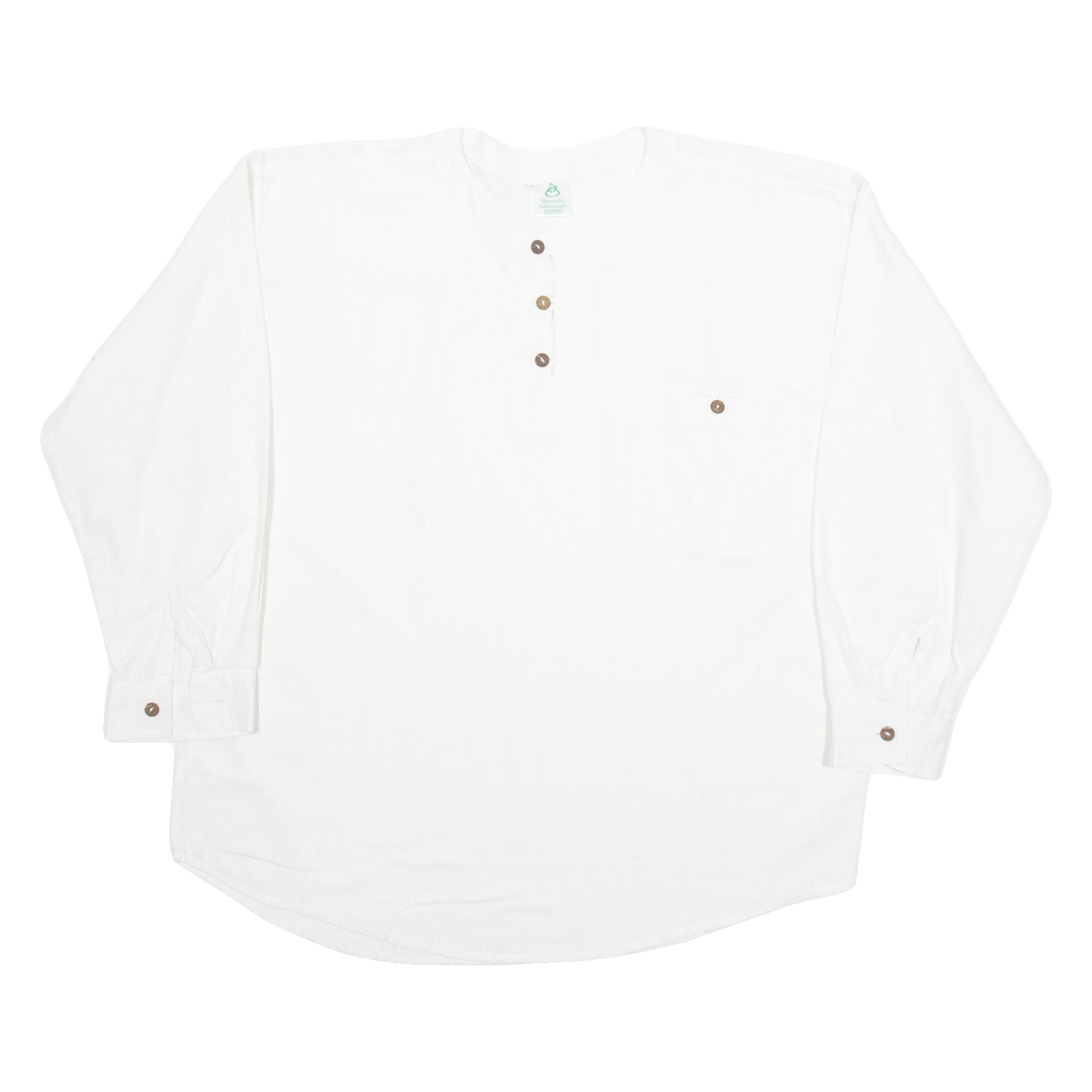 DONATELLA Mens Plain Shirt White Long Sleeve L Refurbished - N/A refurbished available on Cerqular
