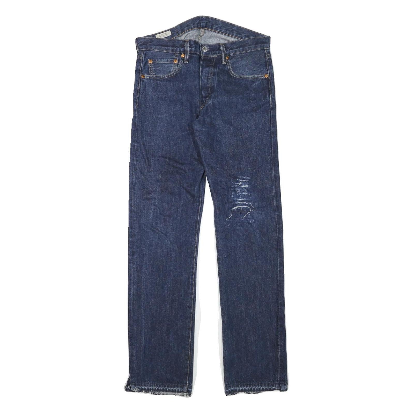 LEVI'S 501 Mens Jeans Blue Regular Straight Denim Medium W30 L31 Classic Button Refurbished - N/A refurbished available on Cerqular