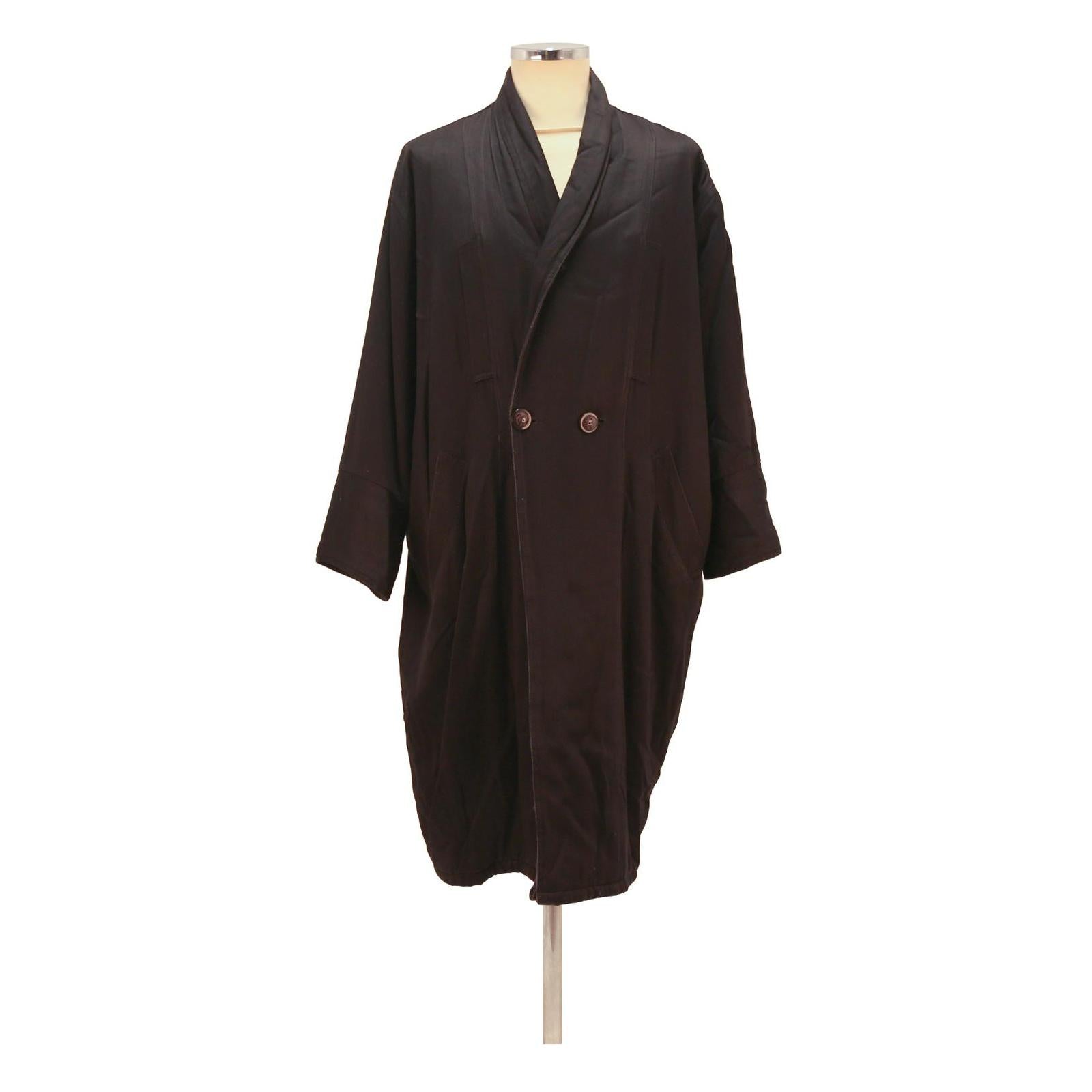Mens Black Plain Button Cotton Blend Relaxed Jacket S Casual Long Sleeve Refurbished - N/A refurbished available on Cerqular